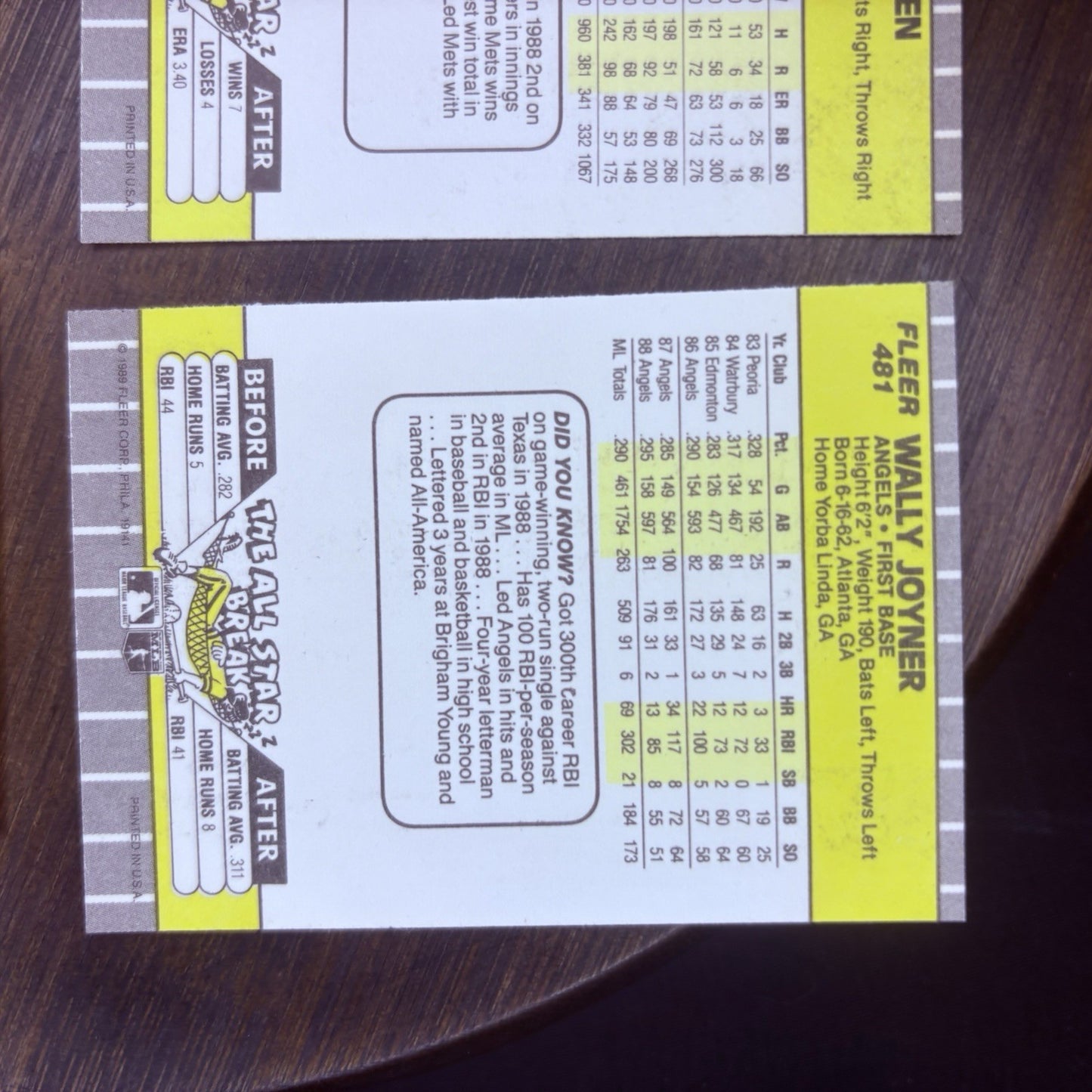 1989 Donruss #547 Fleer #85, #36, #481 High Grade Baseball Card Lot Of (5)  9