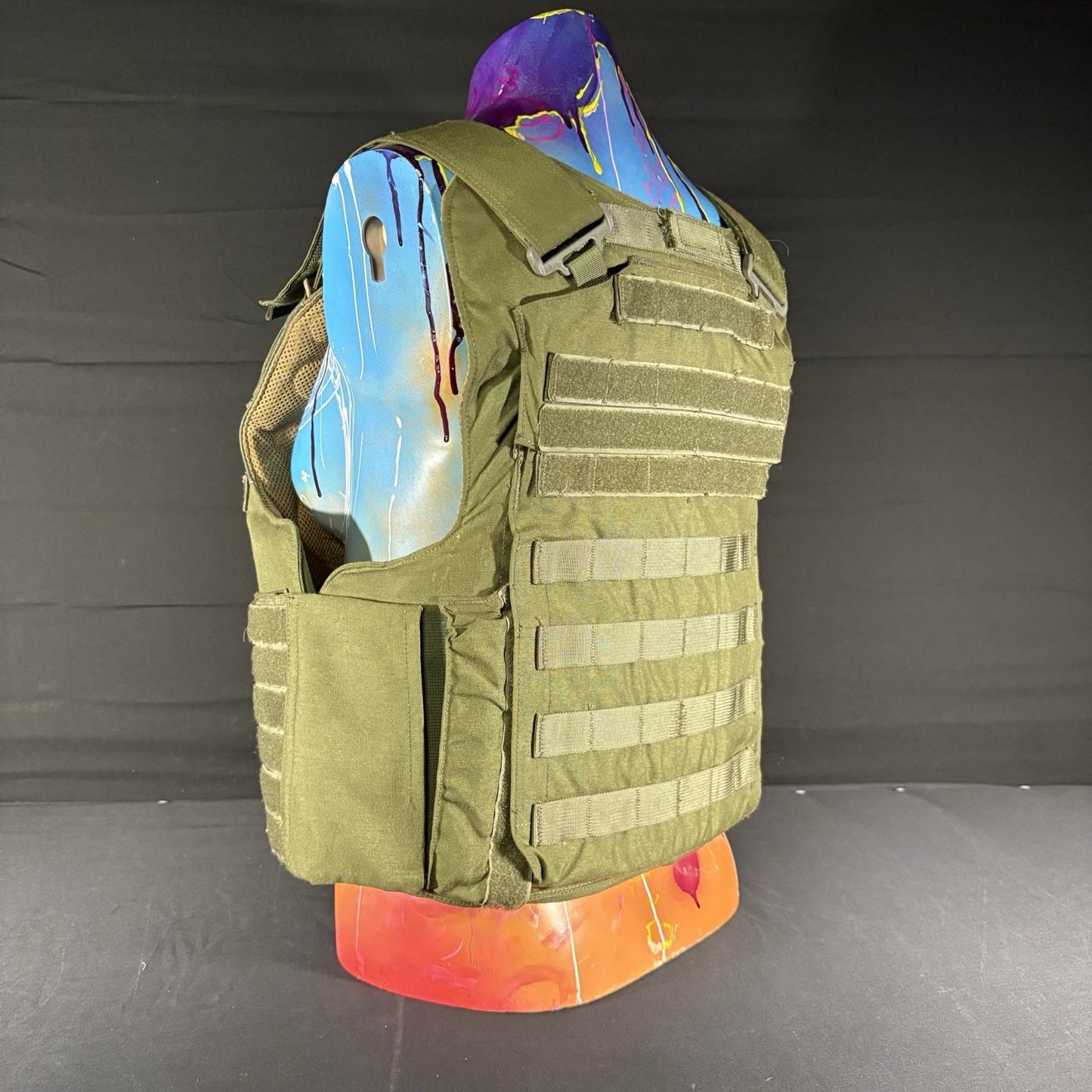 PB Carrier with Level 3A(IIIA) Soft Body Armor FLXIIIA Tactical OD Green Vest2