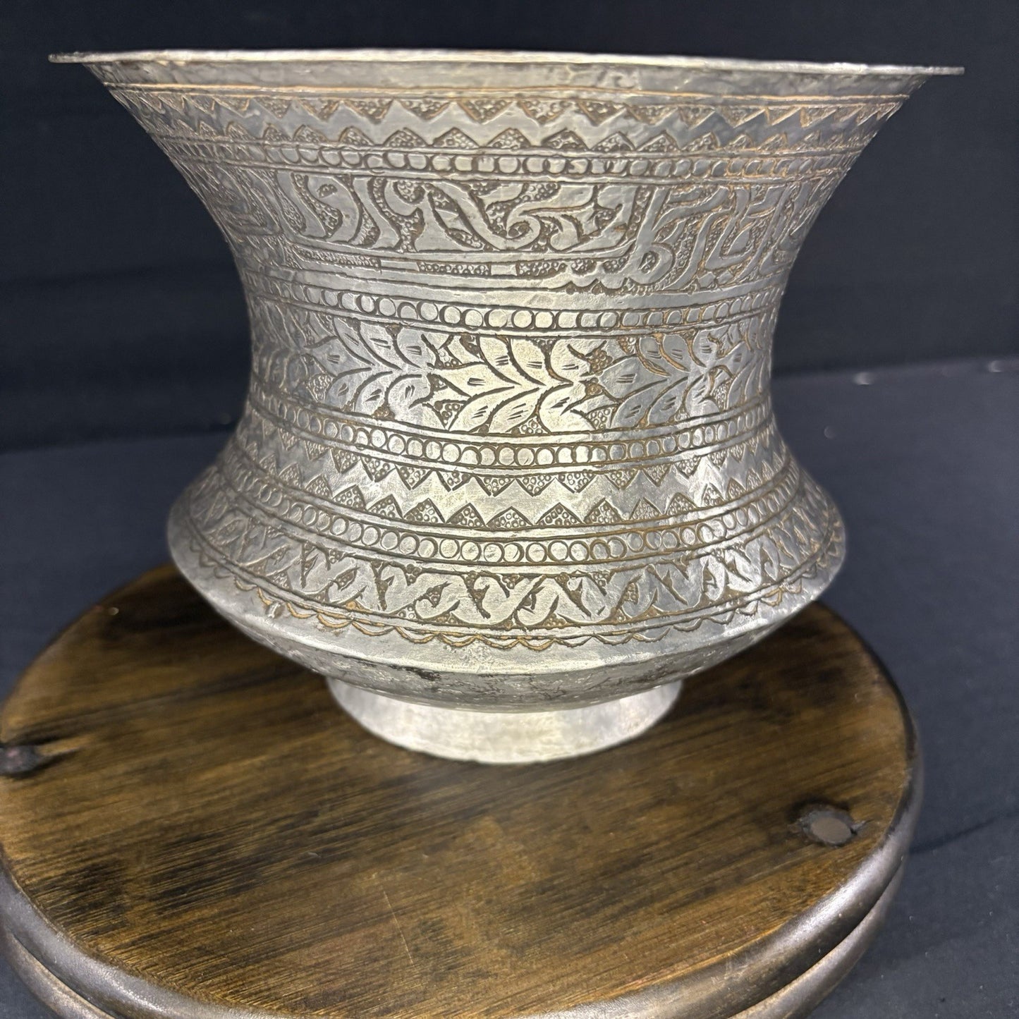 Copper Vessel Hand Hammered Islamic Calligraphy Tinned Qajar Era Late 1800s3