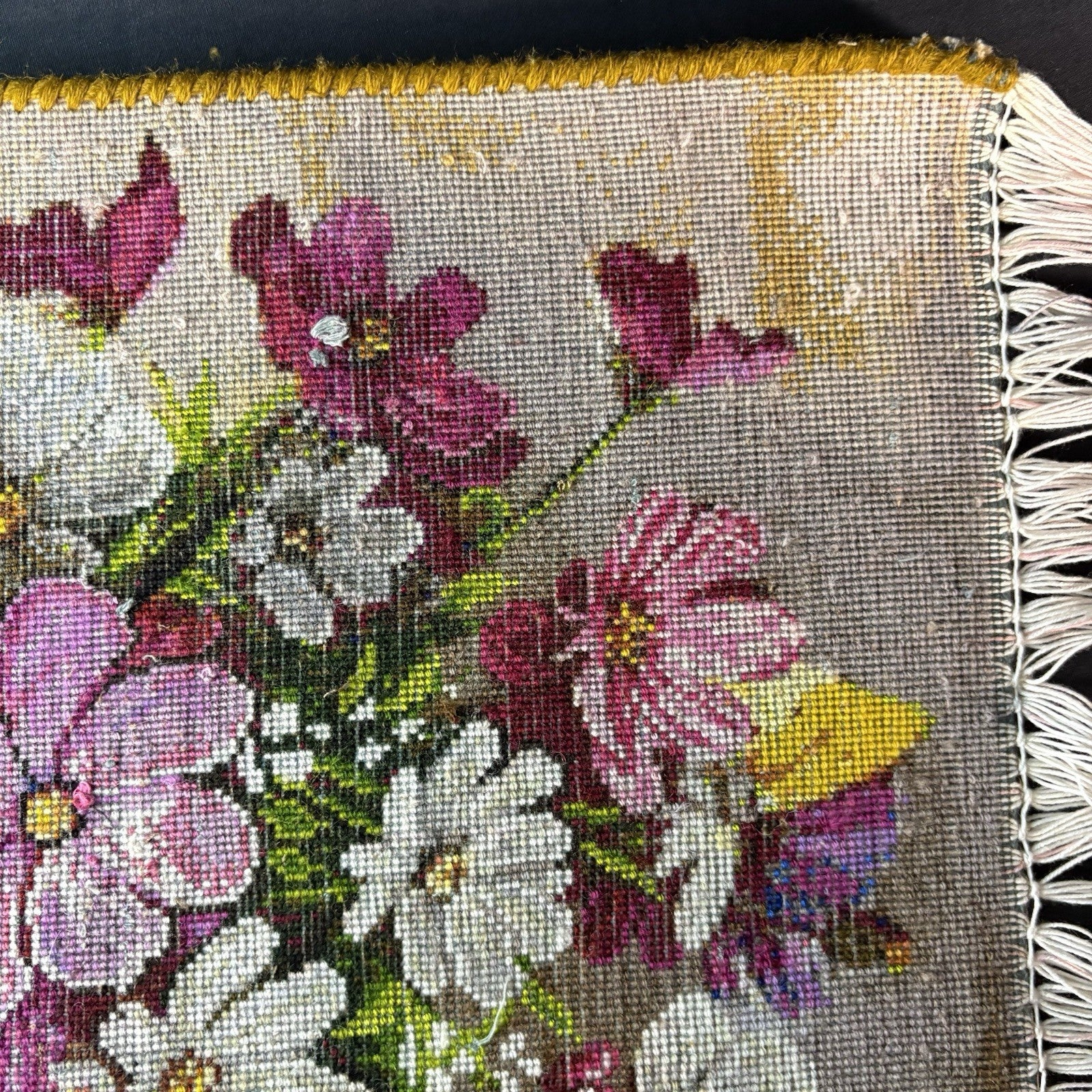 Pictorial Rug Flower Hand Knotted Tab’riz 23”x16” Cotton w/Silk 240KPSI16