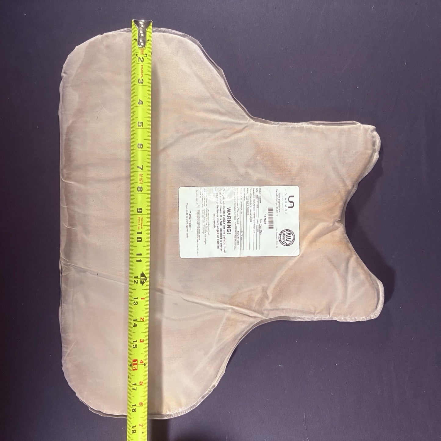 US Armor Bullet Proof Vest IIIA (3A) Size Large 2022 w/ Trauma Plate Concealable15