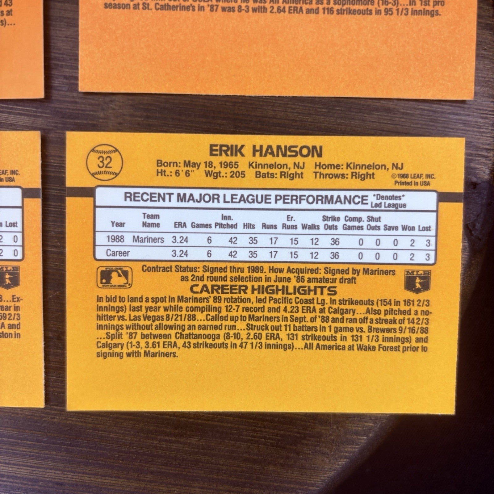1989 Donruss Rated Rookies High Grade MLB Trading Card Lot Of (4)7