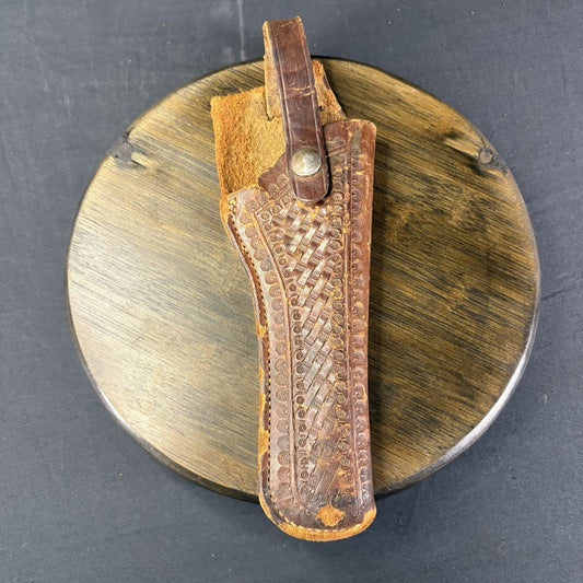 Vintage Chas. Blumel Hand Tooled Leather Revolver Holster0
