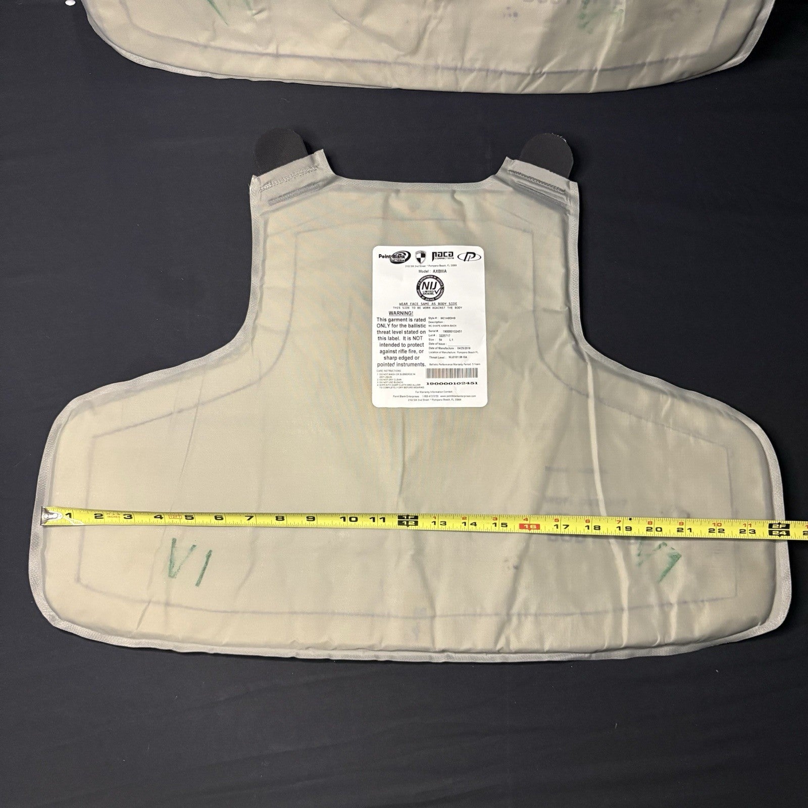 PB Armor 3A (IIIA) Plates AXIIIA Size (XXL) XX-Large & Long ~2019~ Bullet Proof10