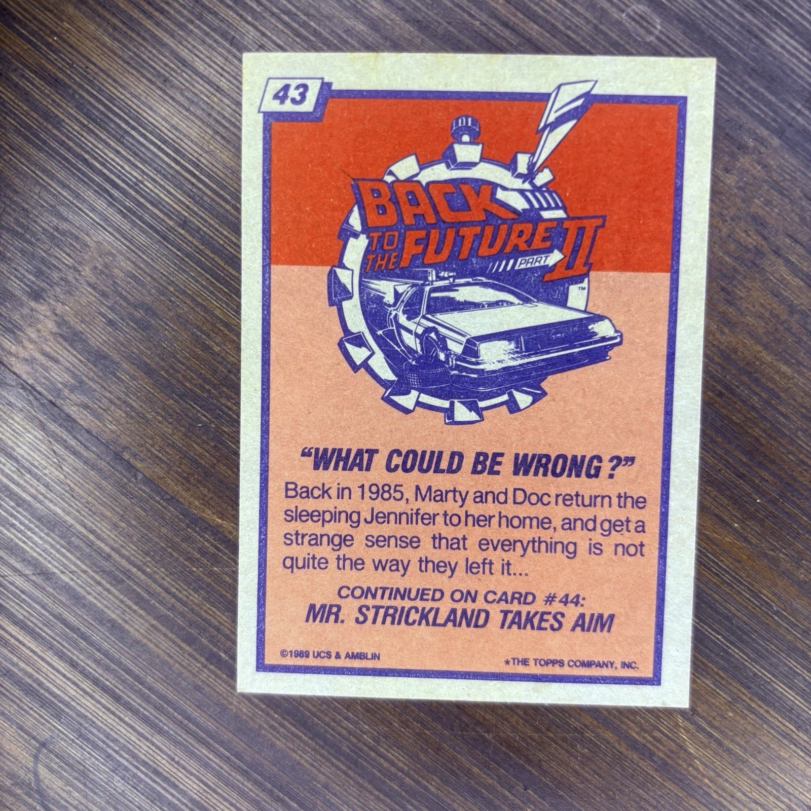1989 Back To The Future #43 Topps Trading Card "What Could Be Wrong?"1