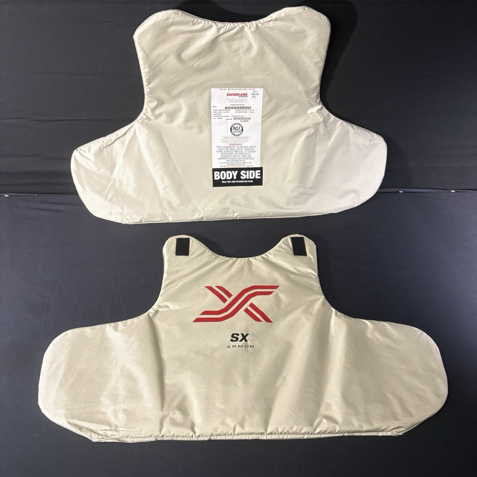 Safariland SX Level 2(II) Armor Size X-Large XL Thinnest Lightest Bullet Proof1