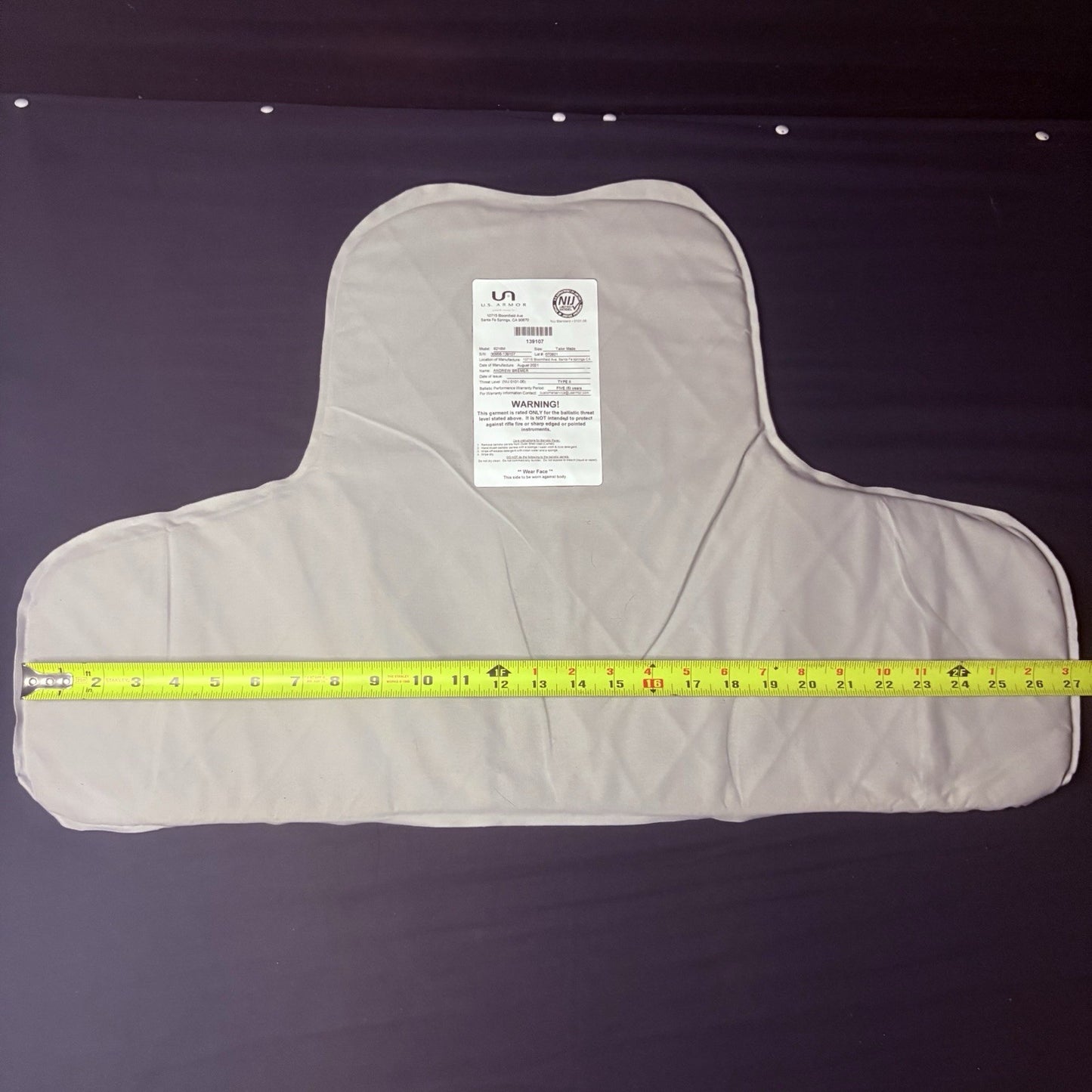 US Armor Level II (2) Bullet Proof Vest ~Size XL~ 2021 w/6x8 Trauma Plate16