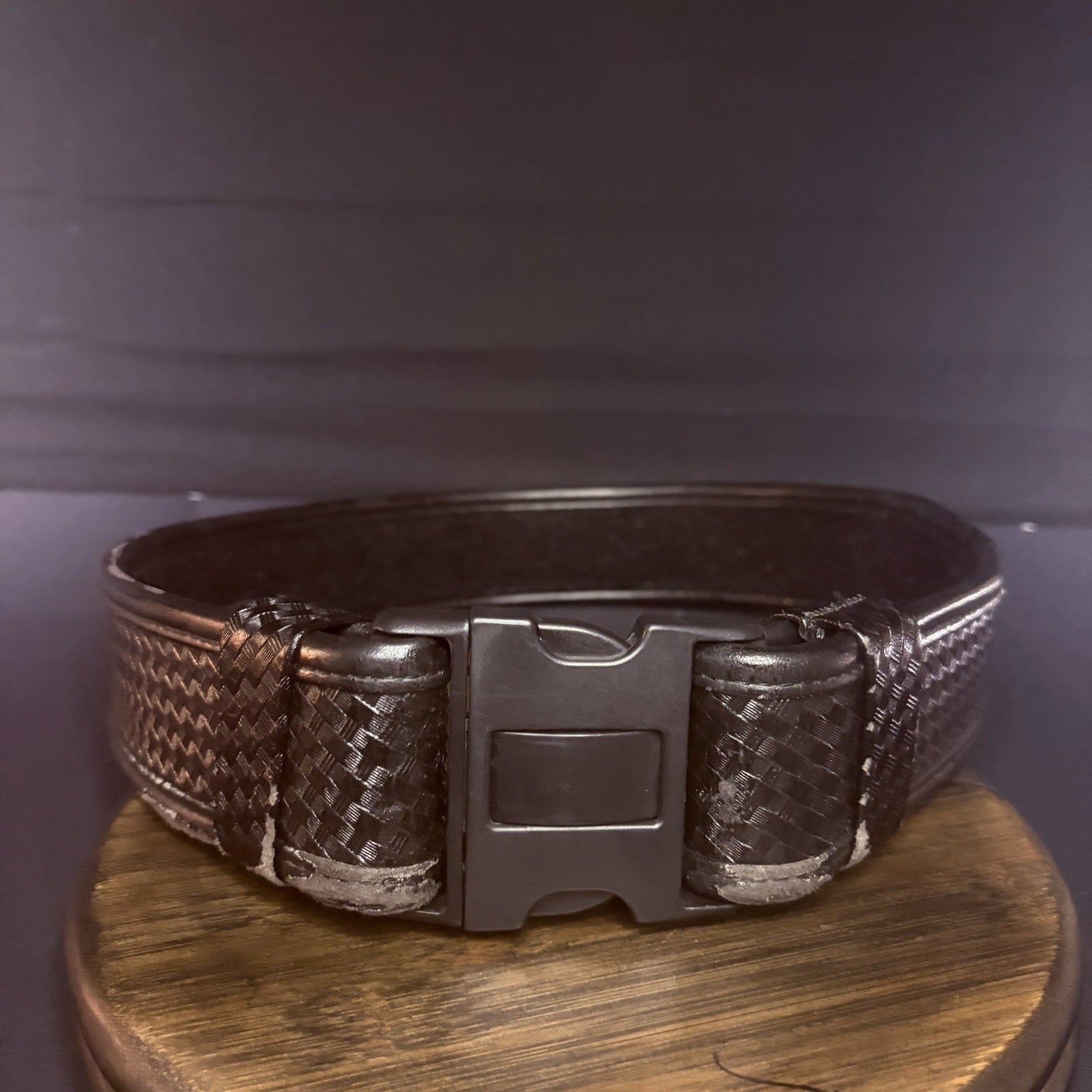 Bianchi 7950 Duty Belt Waist Size Small 28”-32" AccuMold Basketweave Leather0