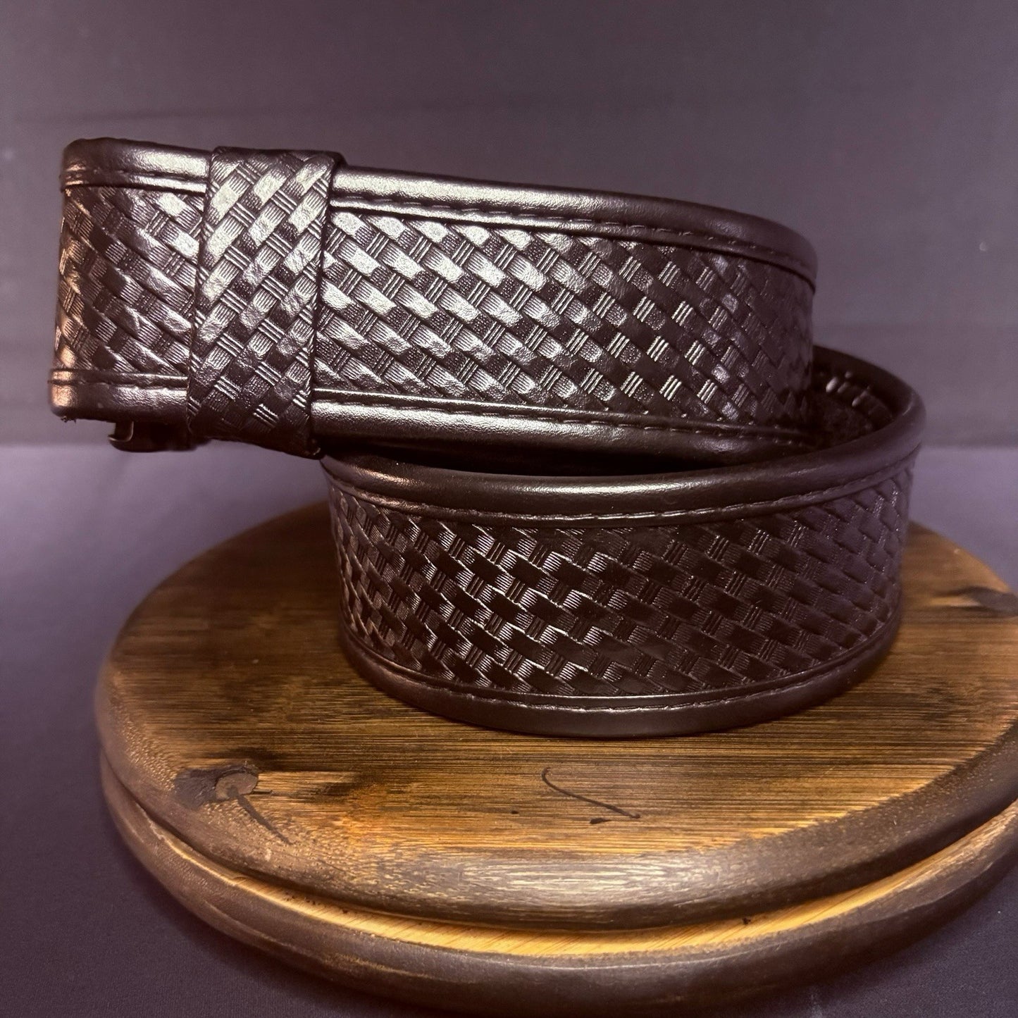 Bianchi 7950 Duty Belt Waist Size 34”-40” AccuMold Black Basketweave Leather2