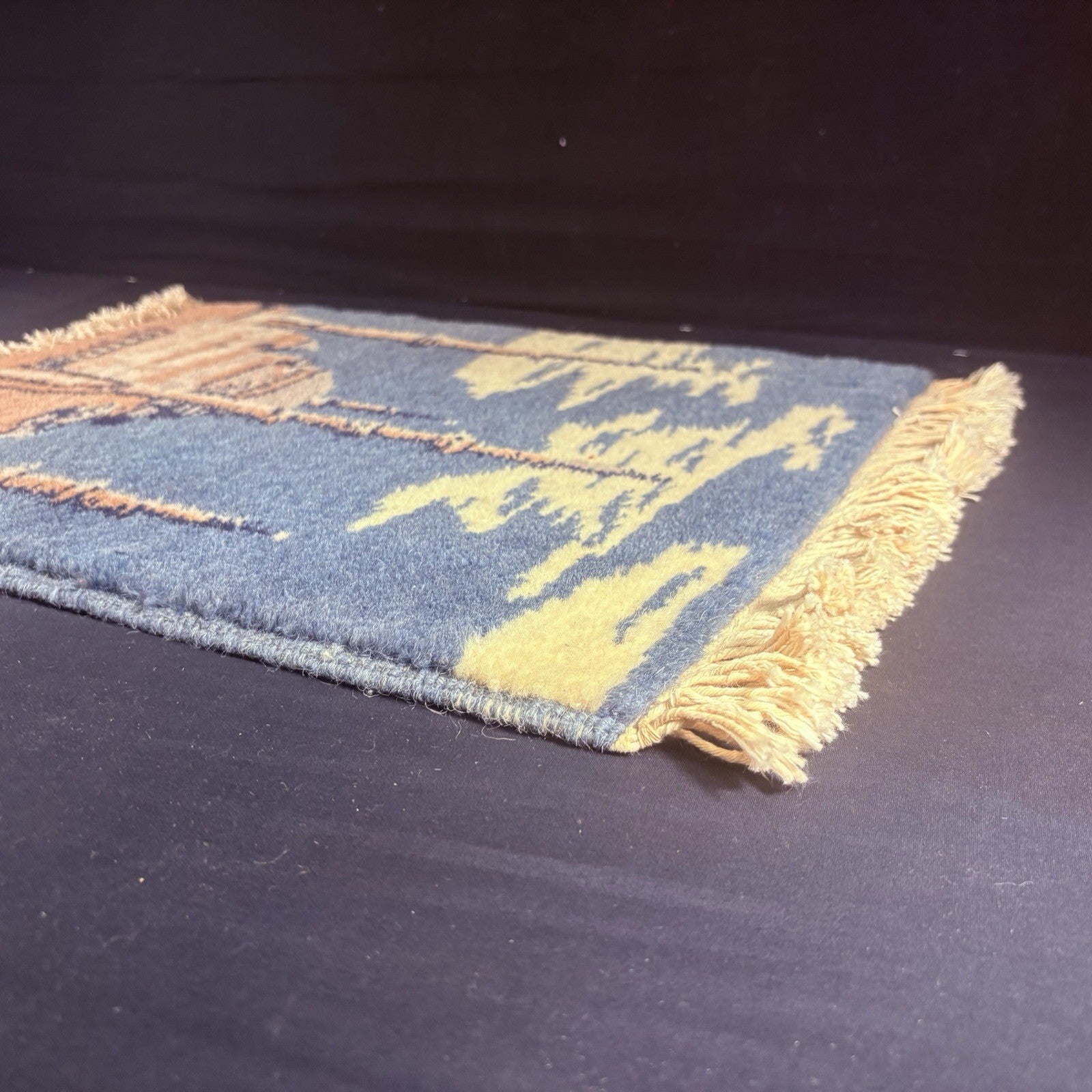 Hand Knotted Muslim Rug Turkish Pictorial Prayer Rug 2x1 Mosque Very Thick21