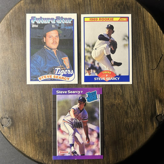 (Lot Of 3) 1989 Steve Searcy Rookie Lot Detroit Tigers Knoxville #167, #627, #290