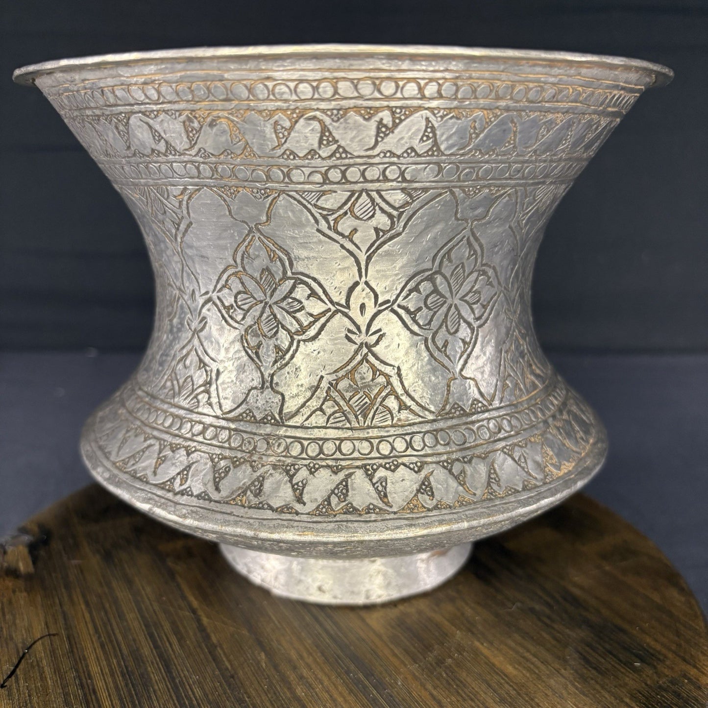 Qajar Era Copper Vessel Hand Hammered Islamic Calligraphy Tinned Late 1800s9