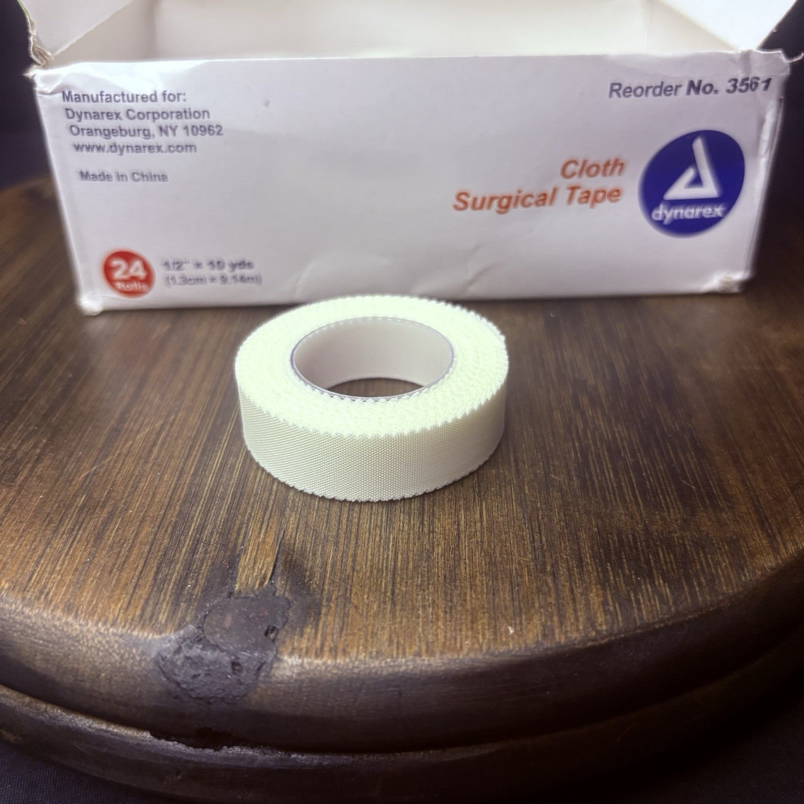 (13 Rolls) Cloth Surgical Tape Rolls 1/2"x 10 yards White Hypoallergenic Dynarex2