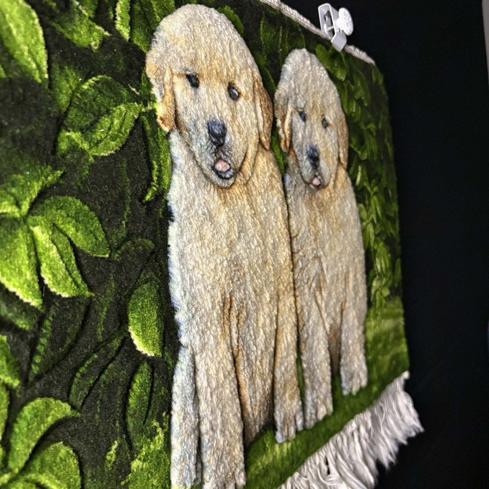 Pictorial Rug 3D Puppy Hand Knotted 24”x17” 224KPSI w/Free Rug Hangers7