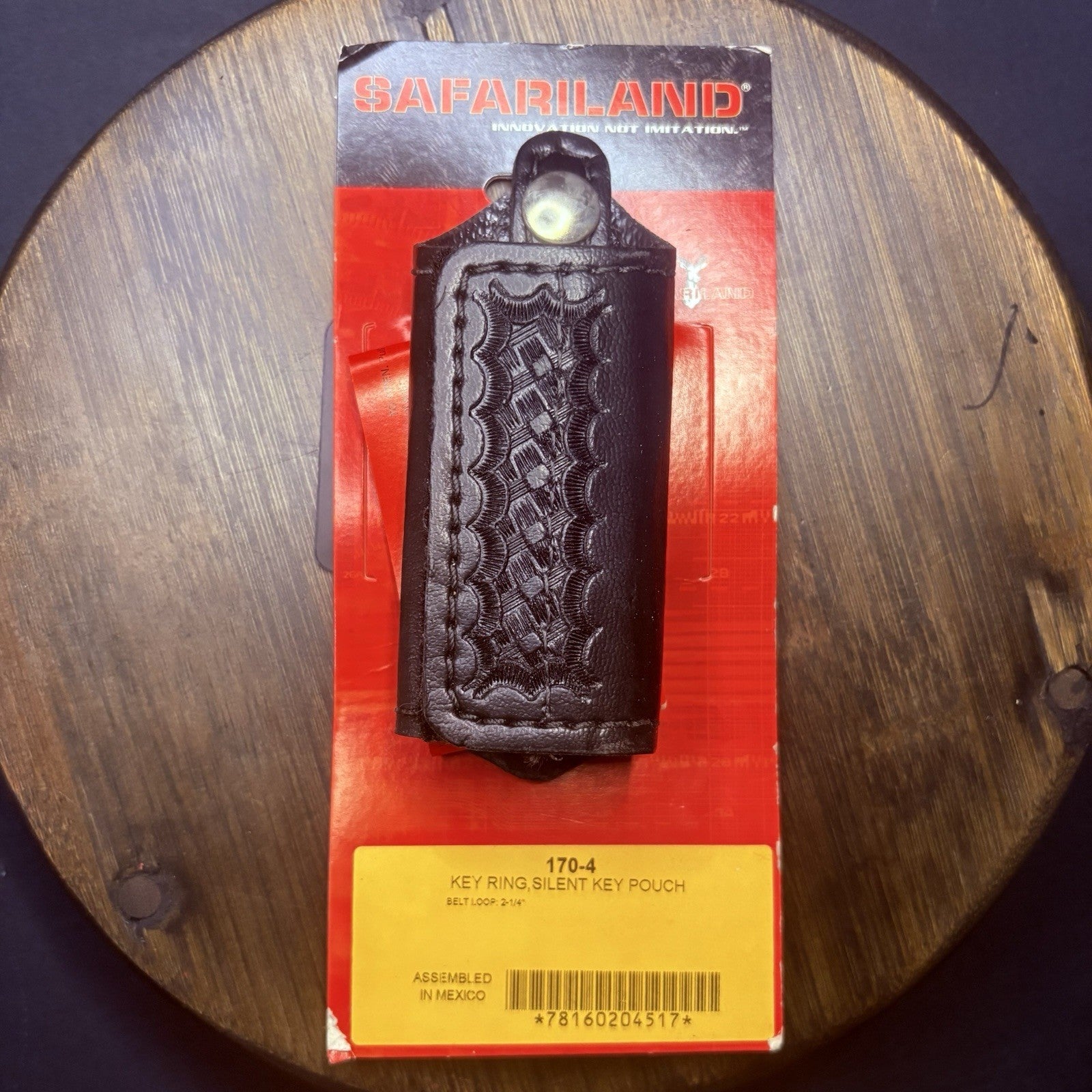 New Safariland Silent Key Ring Pouch Keeper Model 170-4 Leather Basket Weave0
