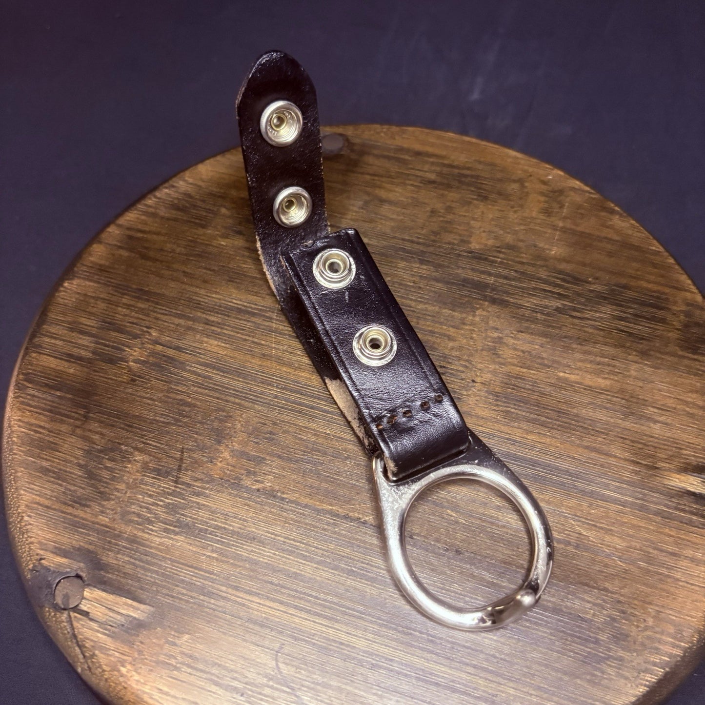 PR-24 Baton Ring Metal Chrome Ring & Double Snap Black Basket Weave3
