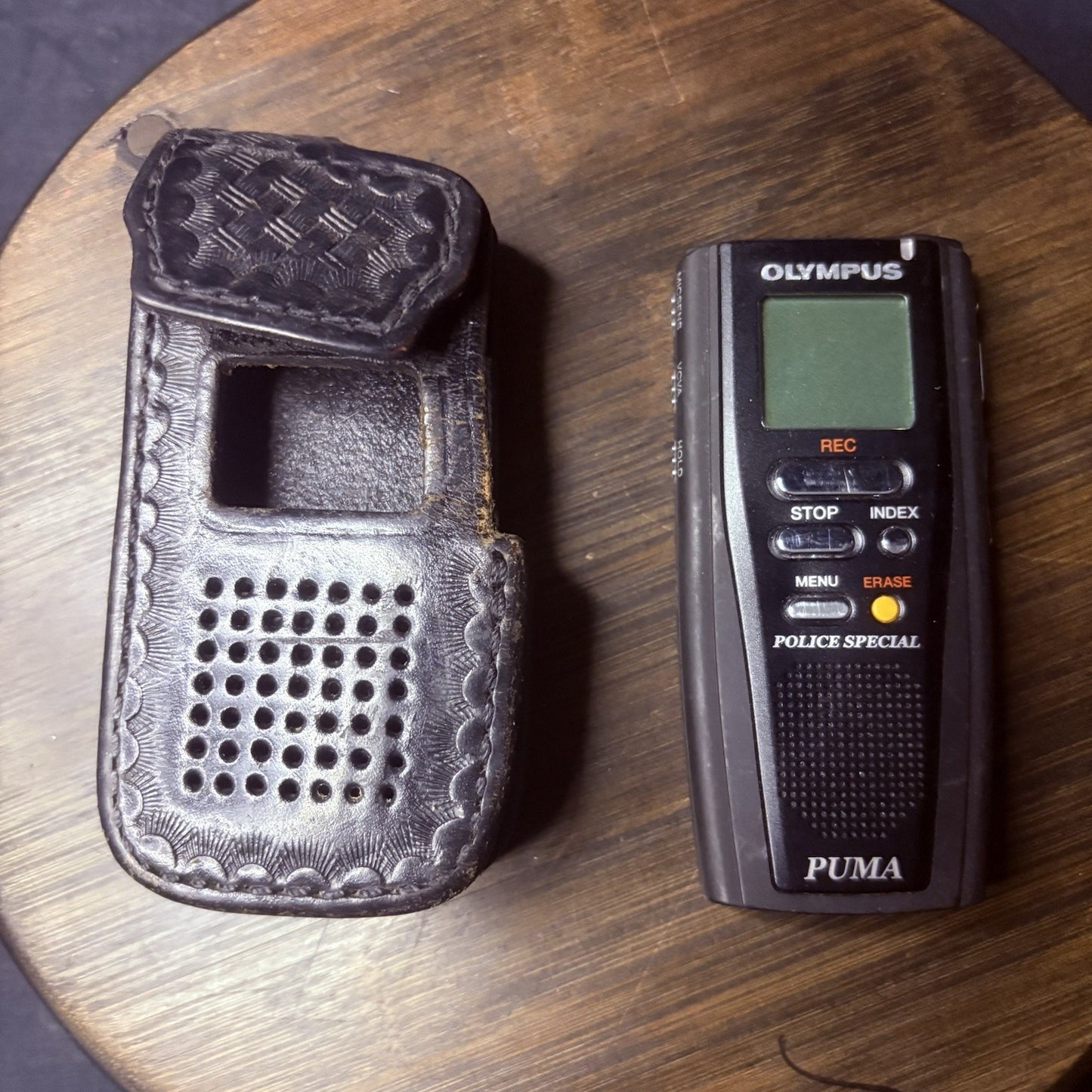 Olympus Puma Voice Recorder w/ Aker Leather Holster, Police Dictation0