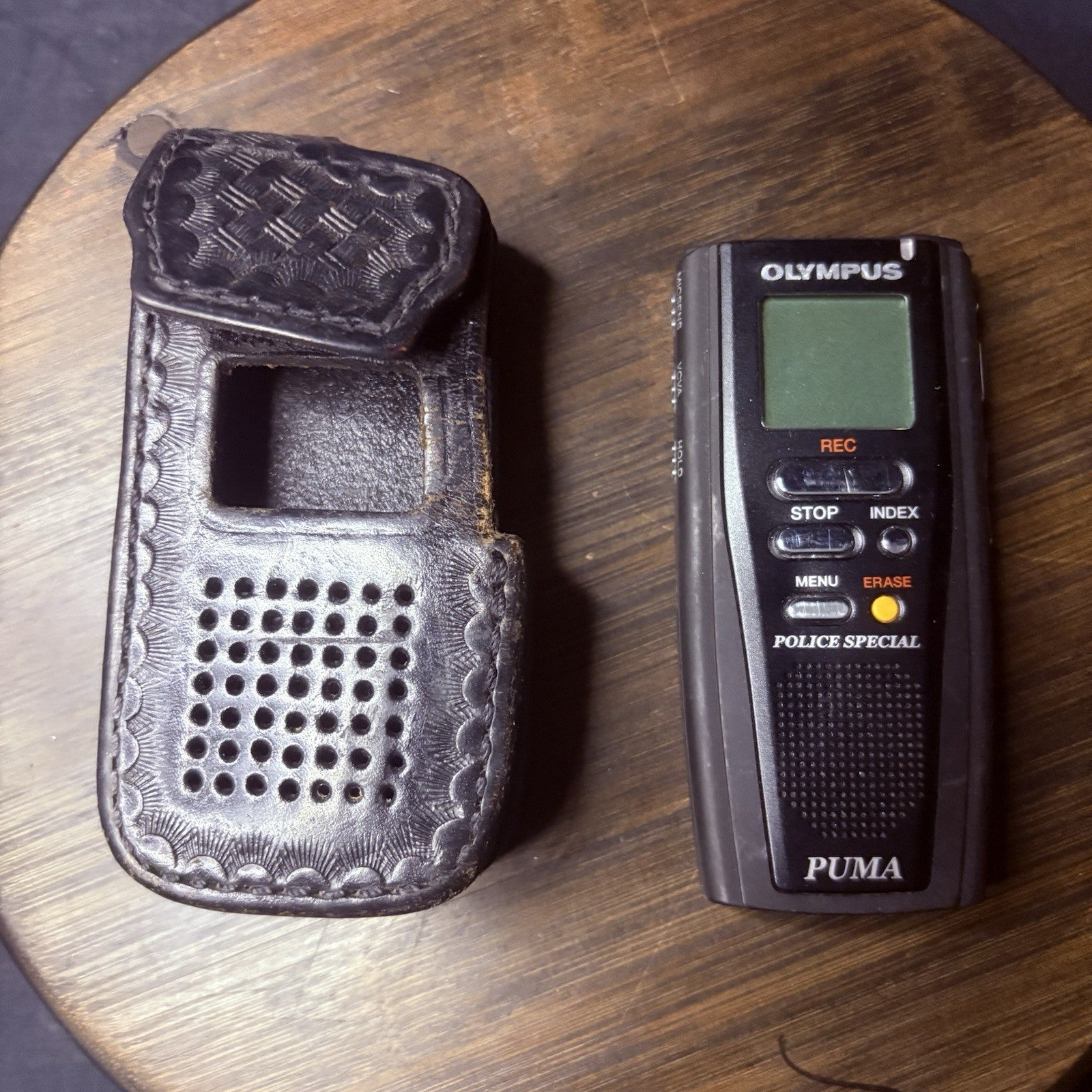 Olympus Puma Voice Recorder w/ Aker Leather Holster, Police Dictation0