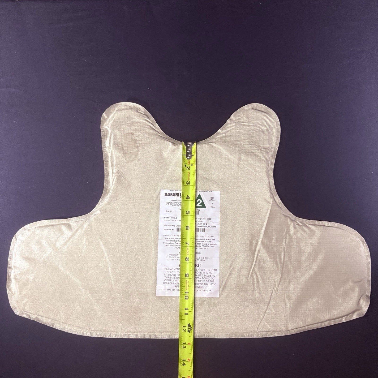 Safariland Stab Armor 2022 Size Large PS2.2 Spike Level 2 VERY THIN and FLEXIBLE9