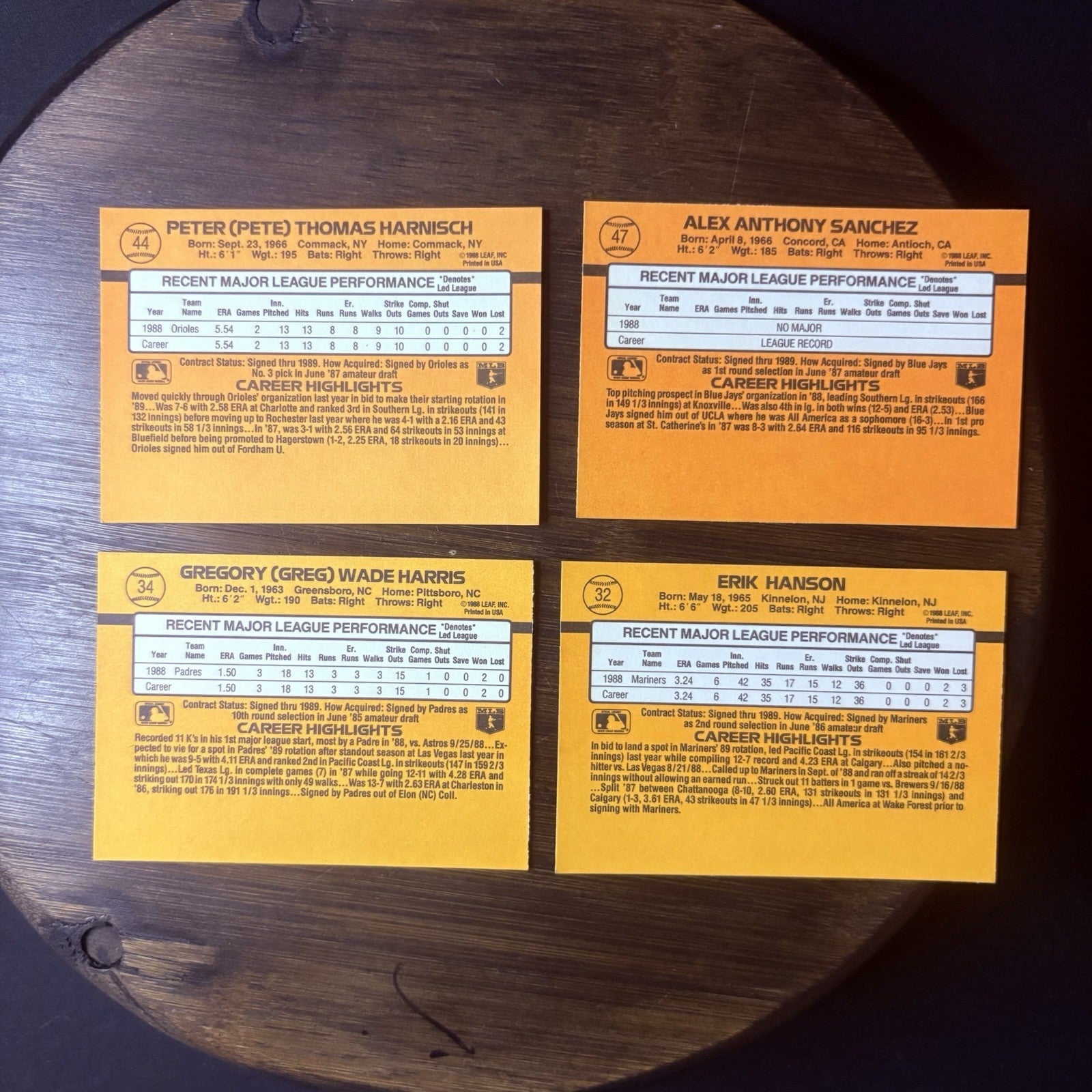 1989 Donruss Rated Rookies High Grade MLB Trading Card Lot Of (4)1