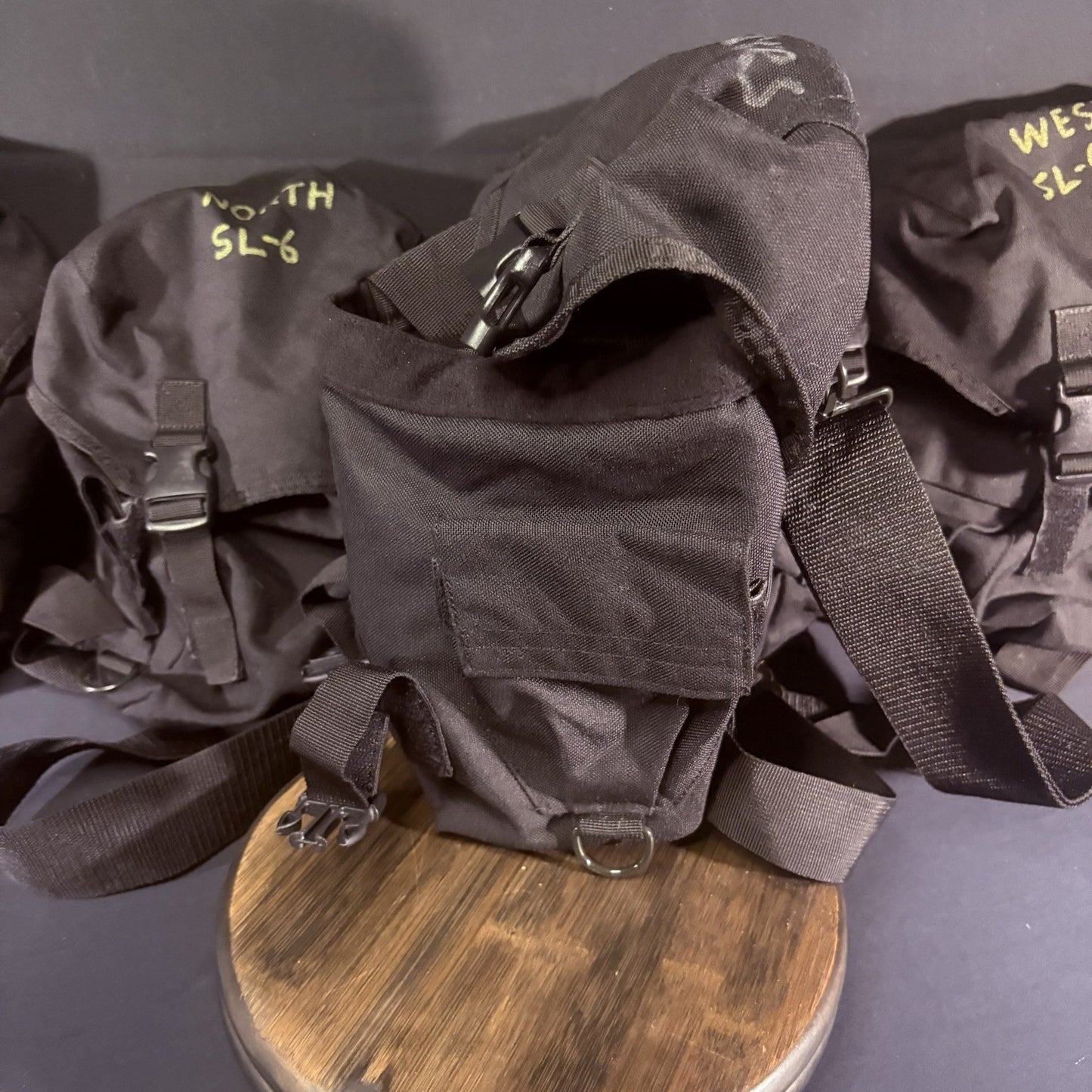 (Lot Of 5) Gas Mask / Large Utility Pouch Drop Leg w/Suede EMT Tactical Military3