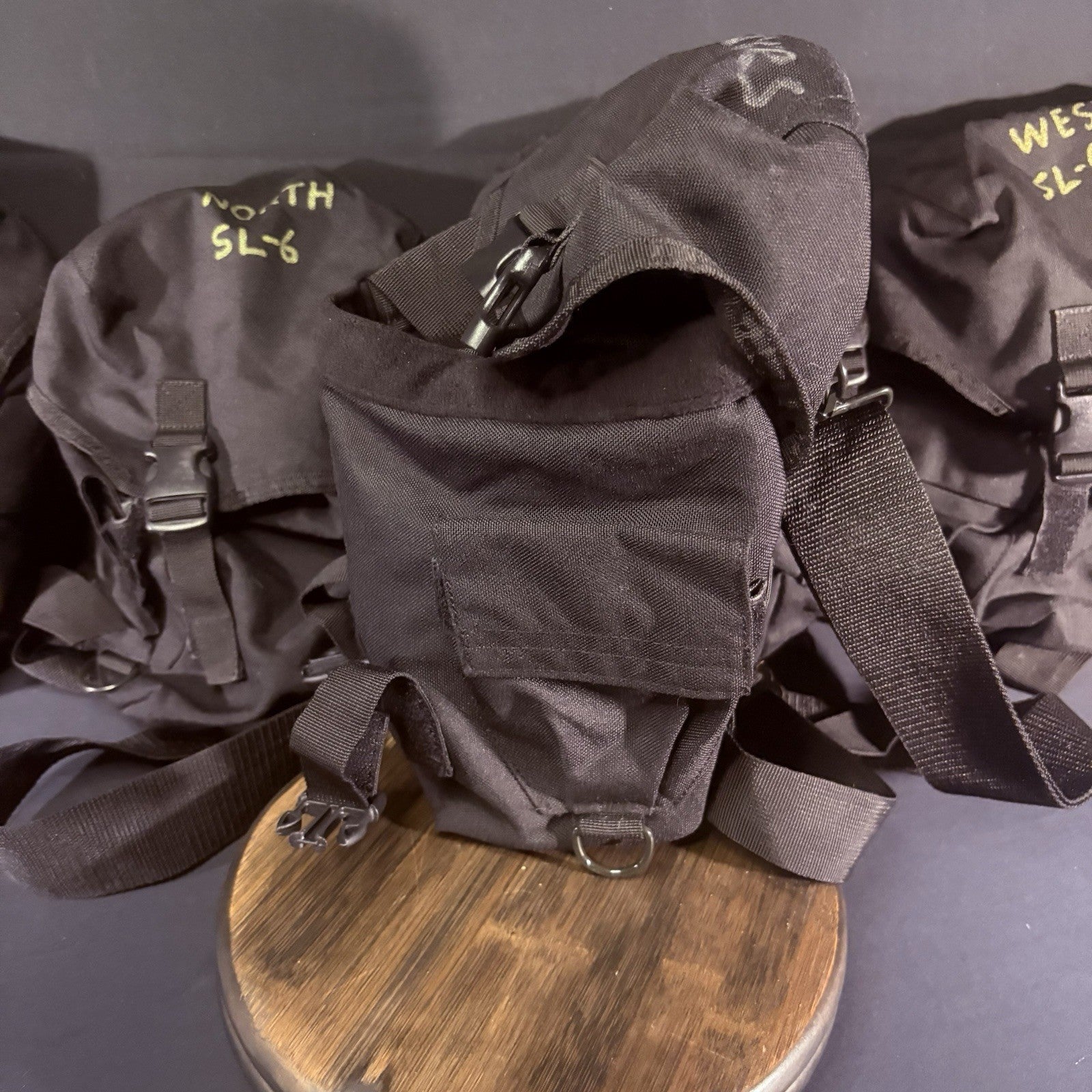 (Lot Of 5) Gas Mask / Large Utility Pouch Drop Leg w/Suede EMT Tactical Military3
