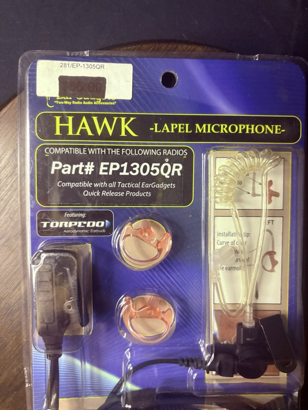 Hawk Lapel Mic Quick Release Replacement Earpiece Kit EP1305QR Police Headset2