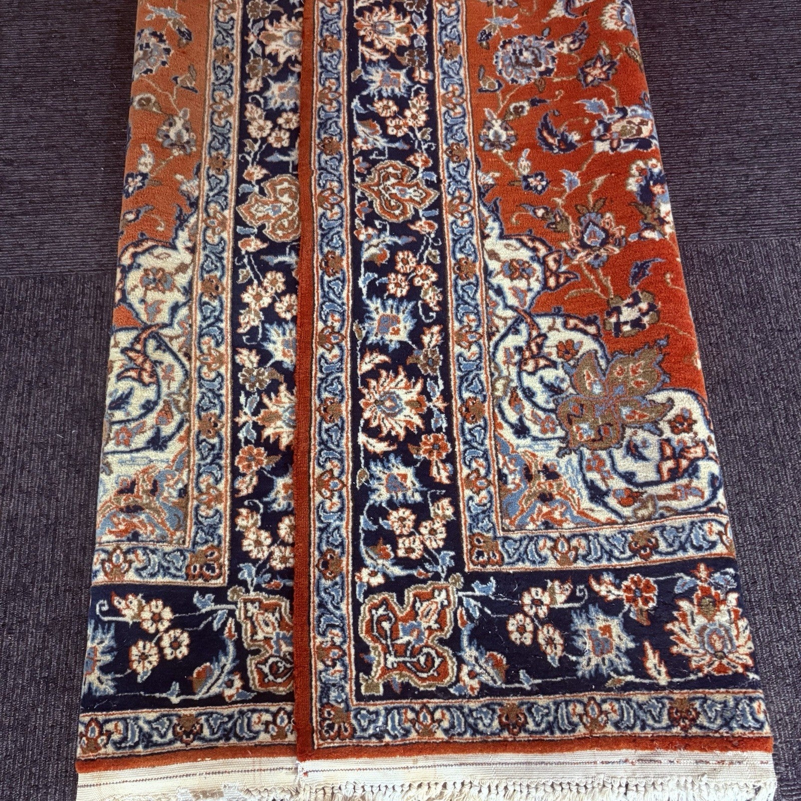 Semi-Antique Hand Knotted Rug 5x7 Medallion 324KPSI Estate Find 1970s Floral Rug19