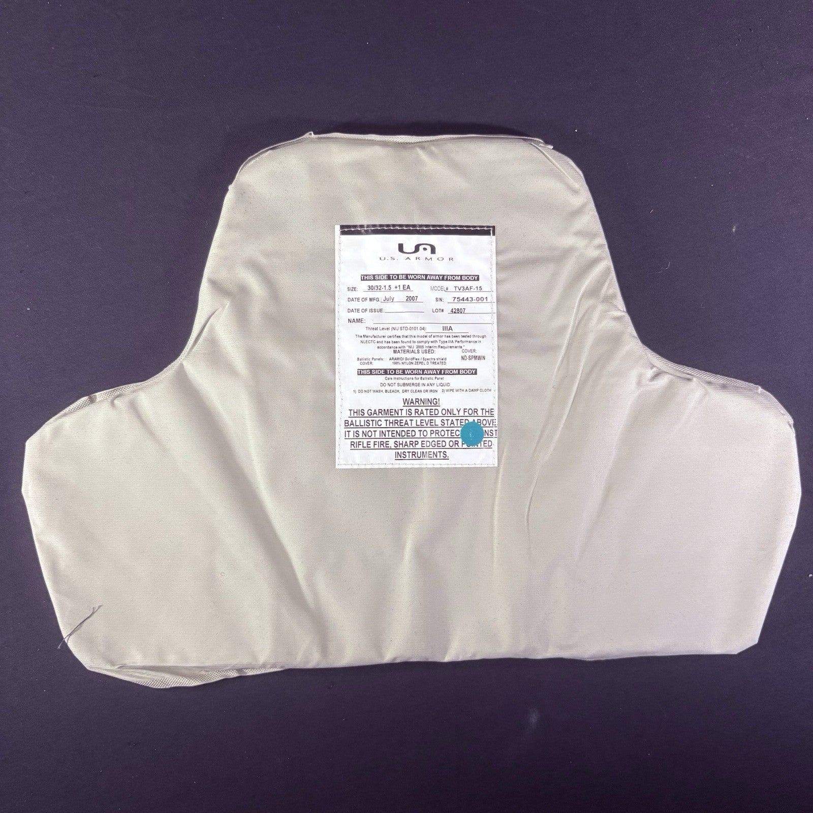 US Armor IIIA (3A) Bullet Proof Vest (Size Female SMALL) With Trauma Plate13
