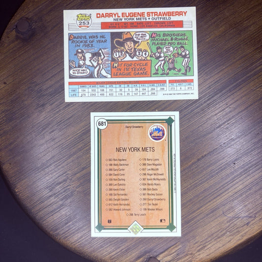 (Lot of 2) 1989 Upper Deck Darryl Strawberry #681 & Topps #253 Trading Card1