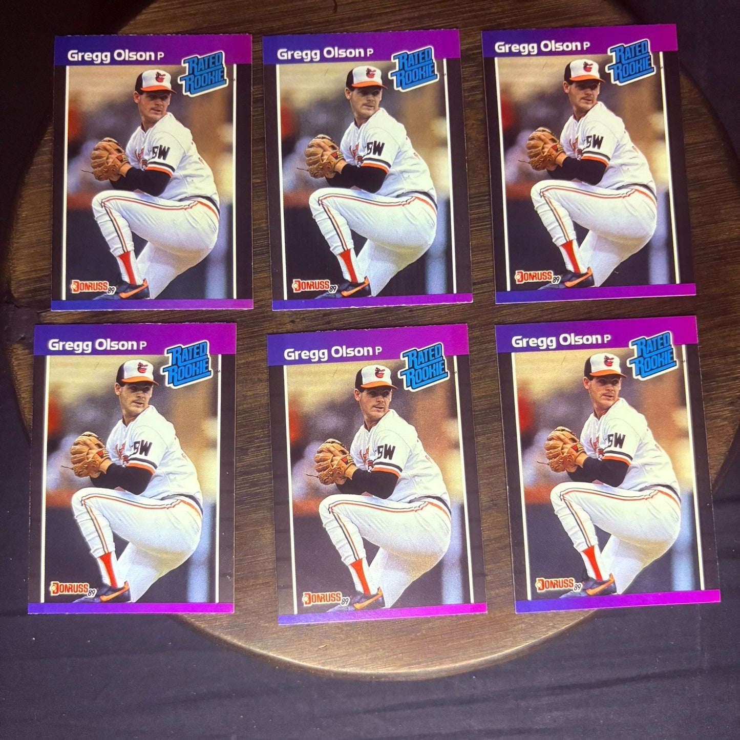 (Lot of 6) 1989 Donruss Rated Rookie Greg Olson Baltimore Orioles  #460