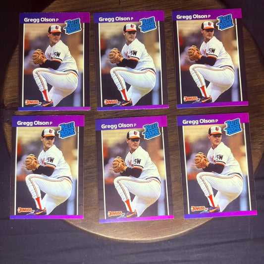 (Lot of 6) 1989 Donruss Rated Rookie Greg Olson Baltimore Orioles  #460