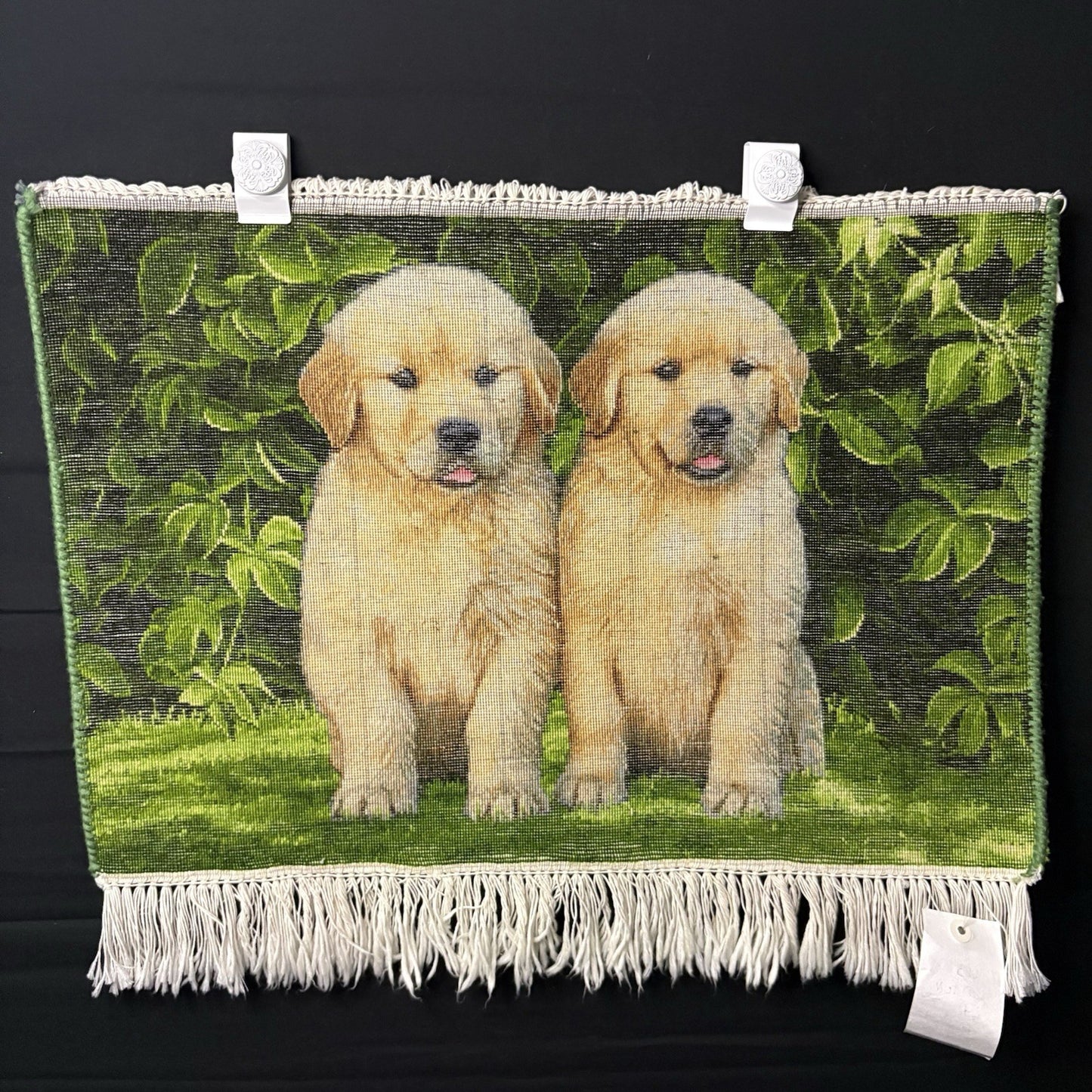Pictorial Rug 3D Puppy Hand Knotted 24”x17” 224KPSI w/Free Rug Hangers1