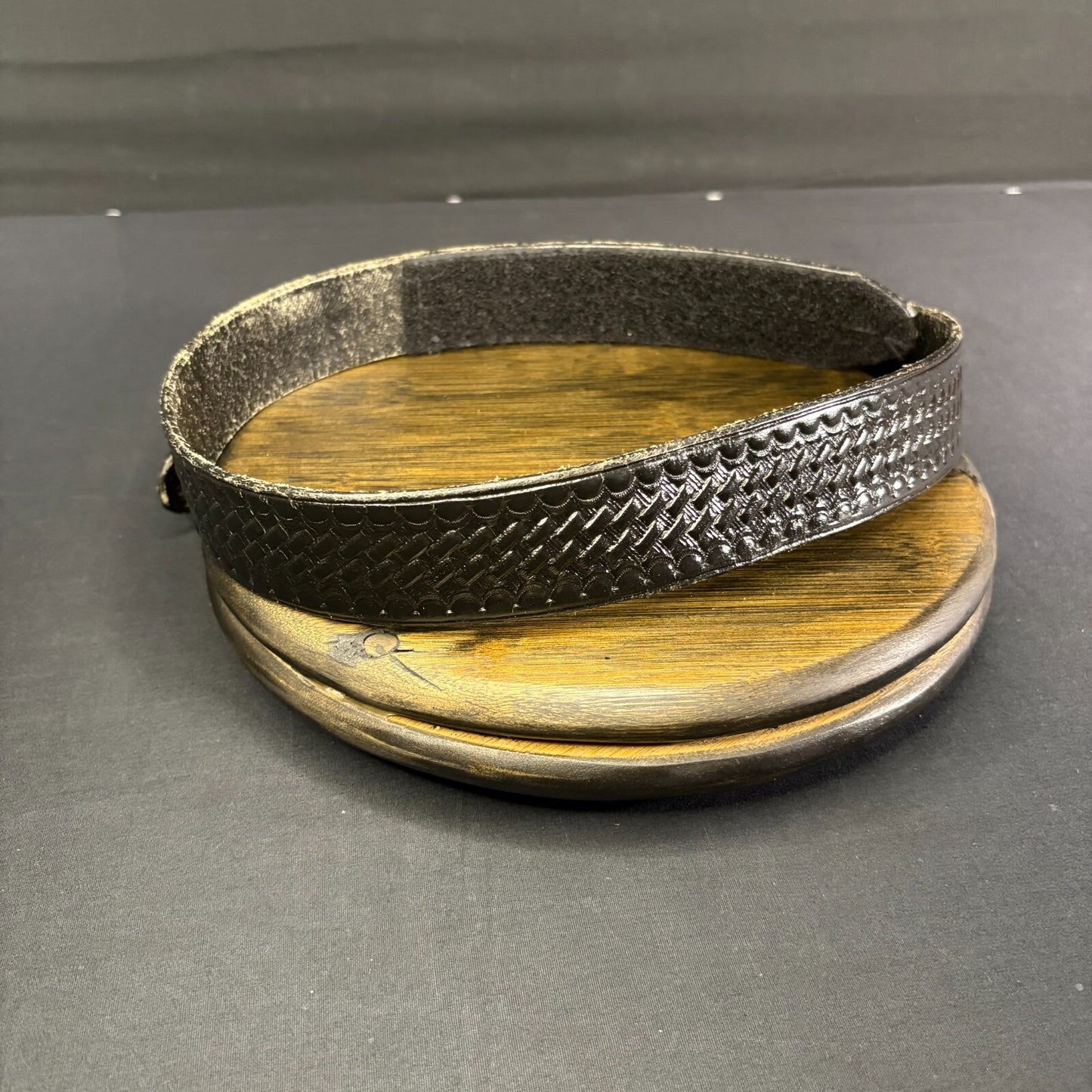 Bianchi  Buckless Duty Belt 34" Waist Black Basket Weave Leather2