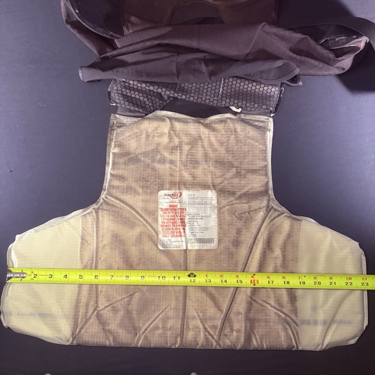 PB Level 2 II Bullet Proof Vest Size XL w/Trauma Plate Concealable Body Armor13