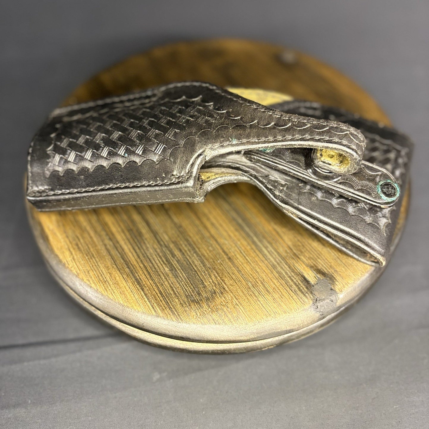 Safariland #55 Black Basket Weave Holseter For Colt C Pistols Snap Closure4