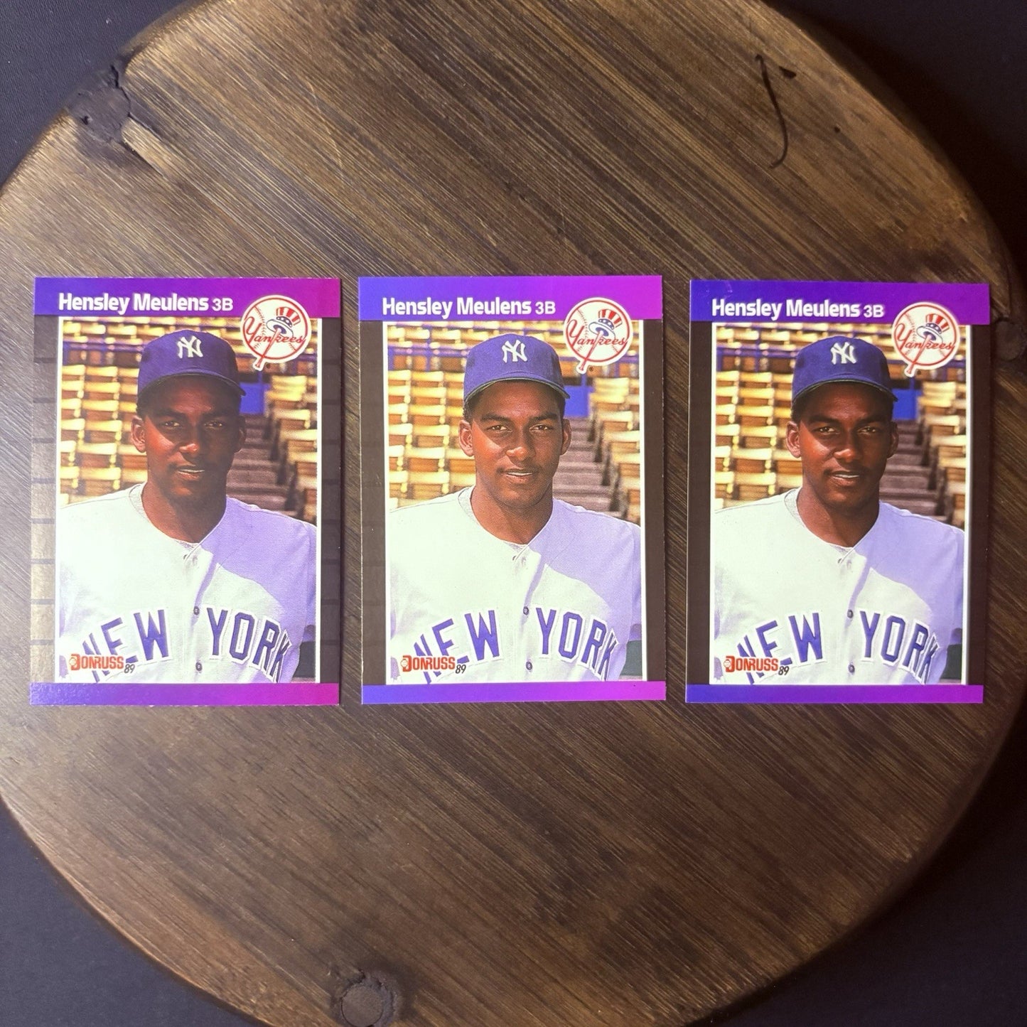 (Lot Of 3) 1989 Donruss #547 Hensley Meulens RC New York Yankees Trading Card0