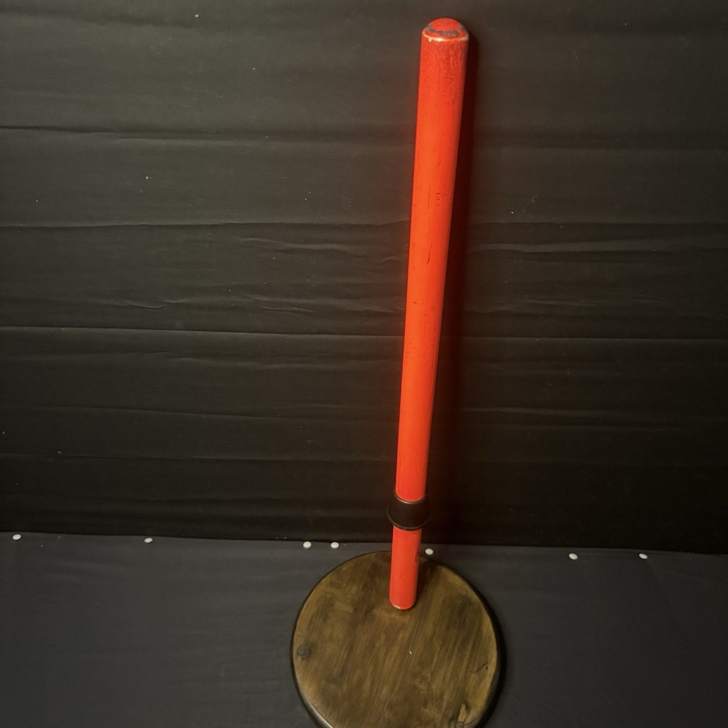 Wood Walking Stick 26" Orange with Rubber Hand Guard3