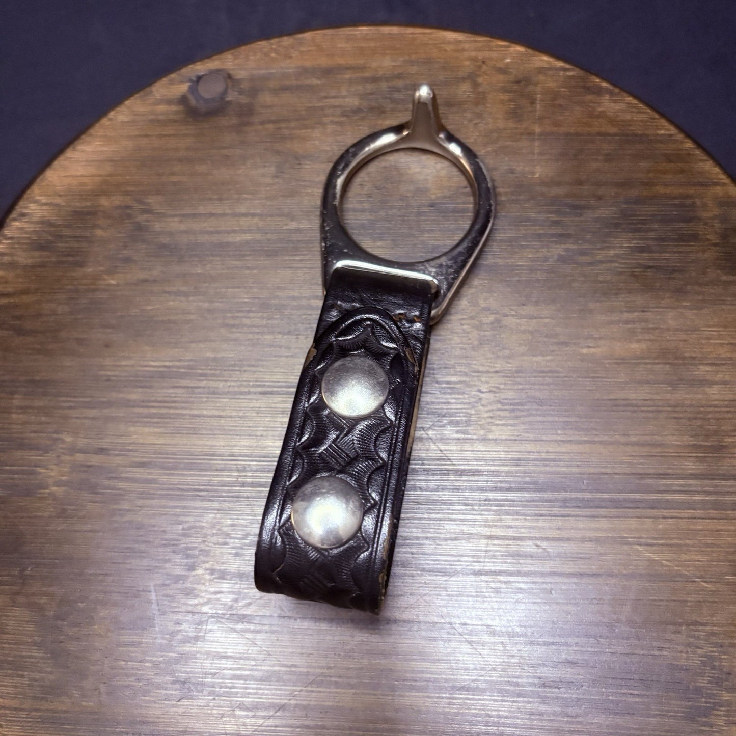PR-24 Baton Ring Metal Chrome Ring & Double Snap Black Basket Weave7