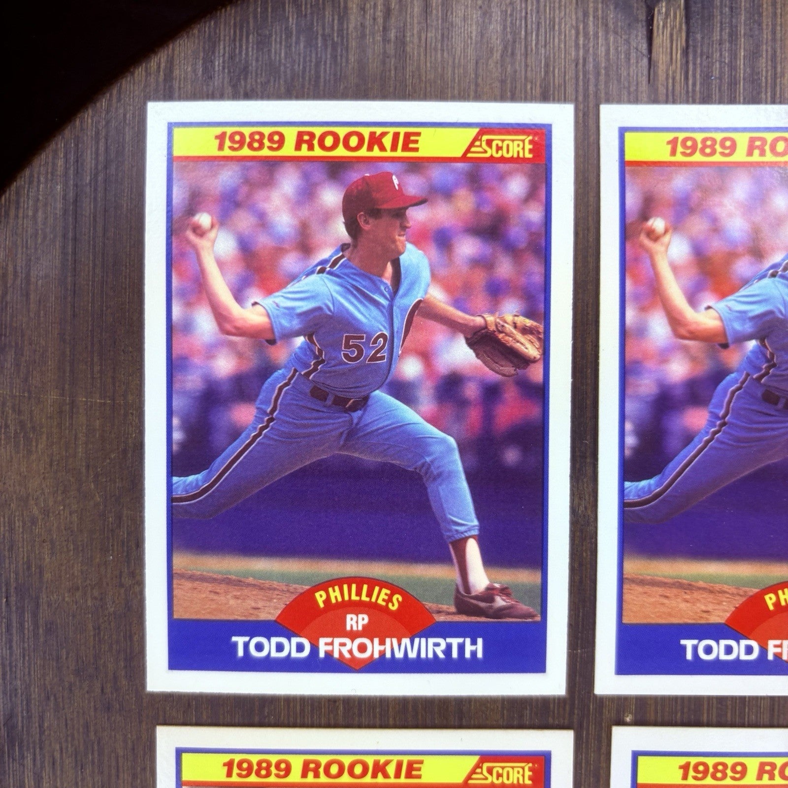 (2) 1989 Score Todd Frohwirth ROOKIE CARD #647 & (2) 1989 Carlos Quintana #6233