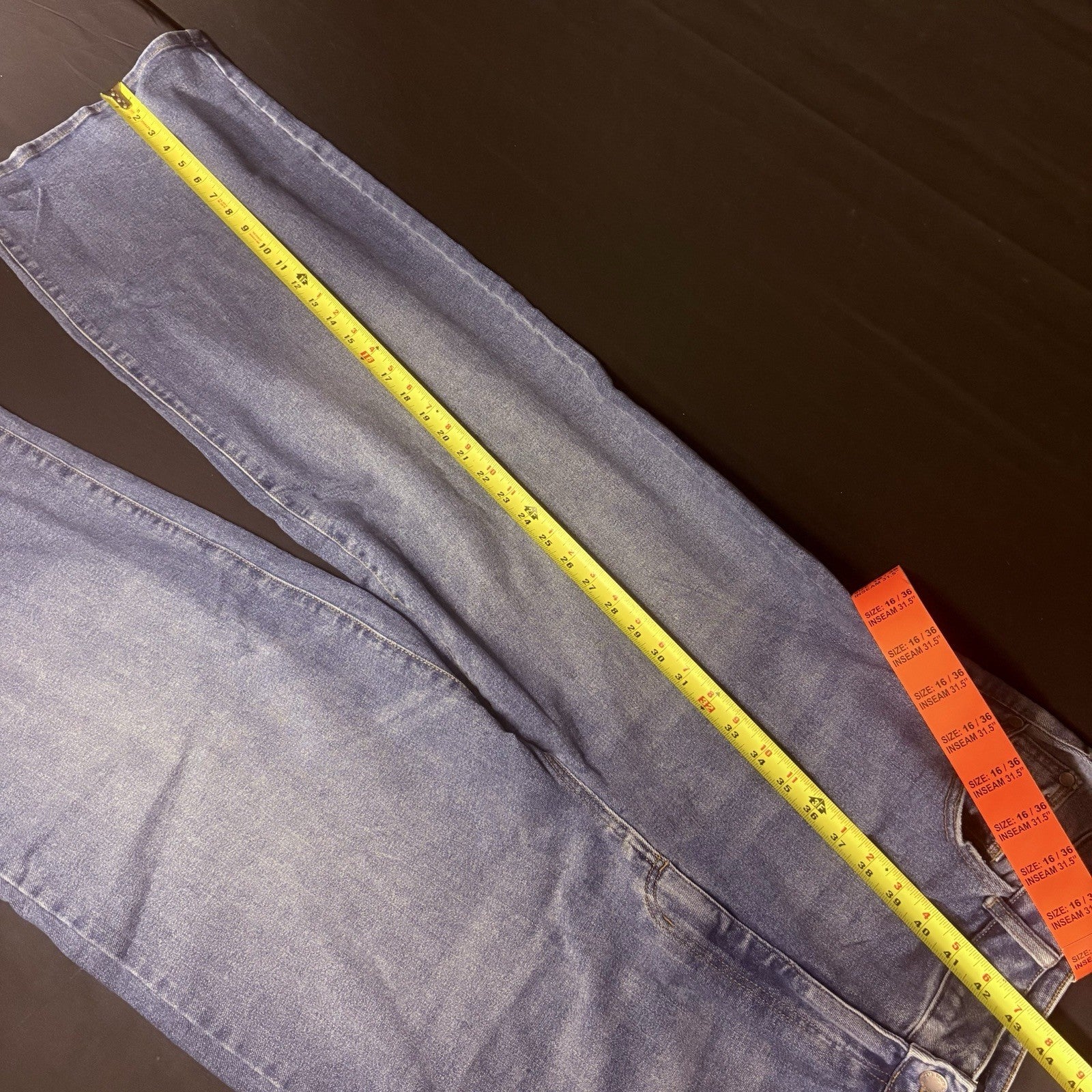 Well Worn Wide Leg High Rise Blue Jeans, SIZE 16/36 31.5" Long NWT10