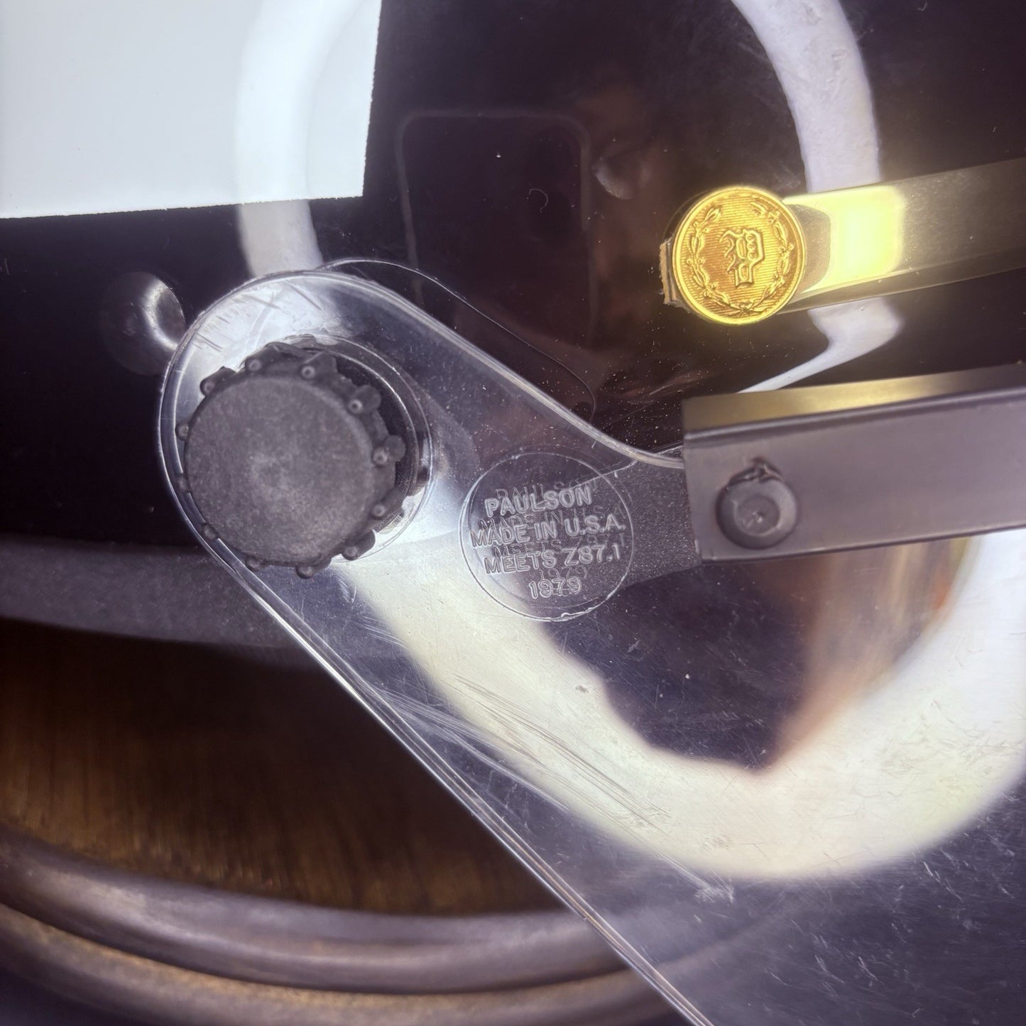 VTG Police Riot Motorcycle Helmet Black & White Size 6 7/8 with Z87 Face Shield7