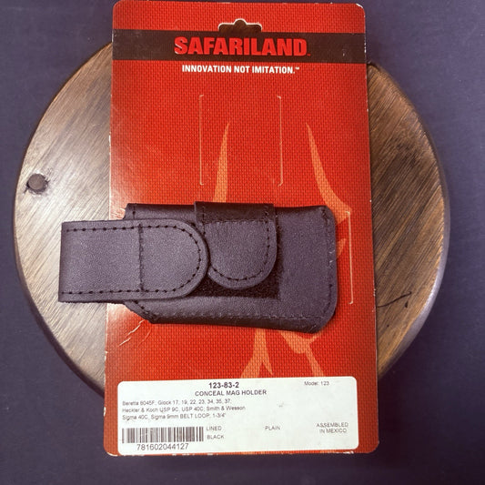 Safariland 123 Horizontal Single Magazine Holder Leather GLOCK 17, Beretta, S&W0
