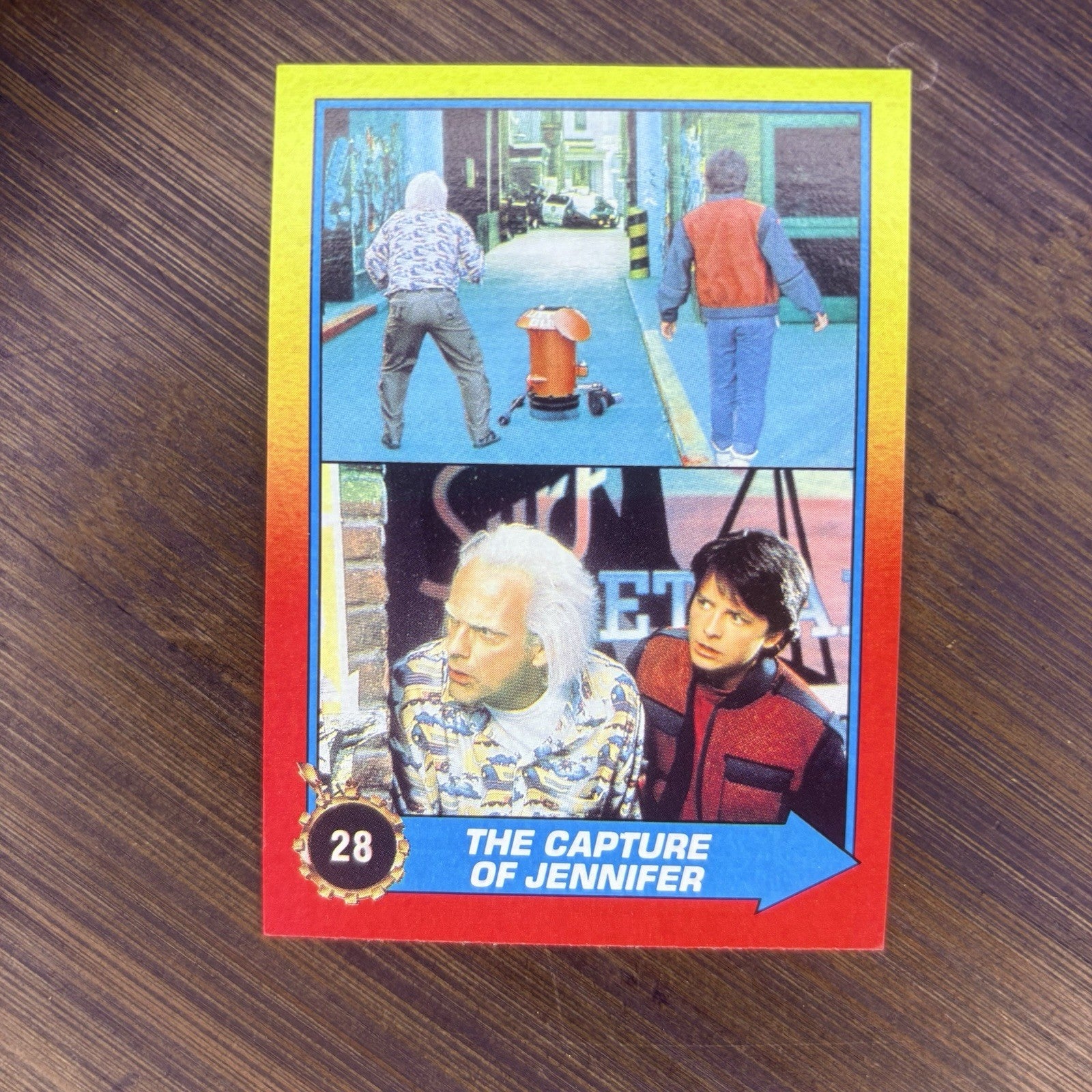 1989 Back To The Future #28 Topps Trading Card "The Capture Of Jennifer"0
