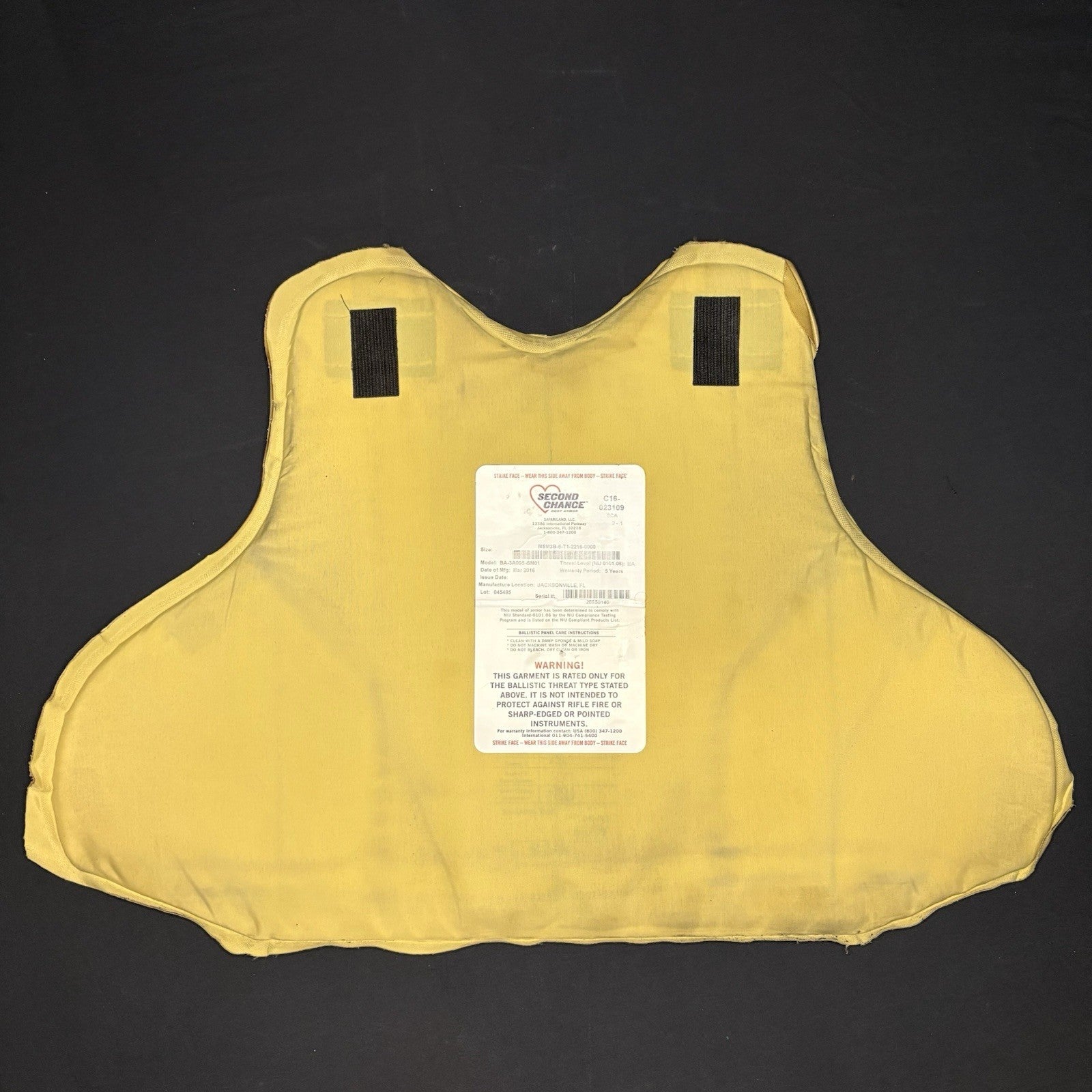 Second Chance 3A IIIA Bullet Proof Vest Size Large w/Trauma Plate Concealable9