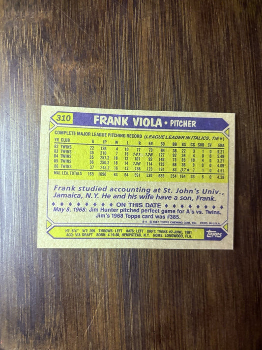 1987 Topps #310 Frank Viola  High Grade See Photos1