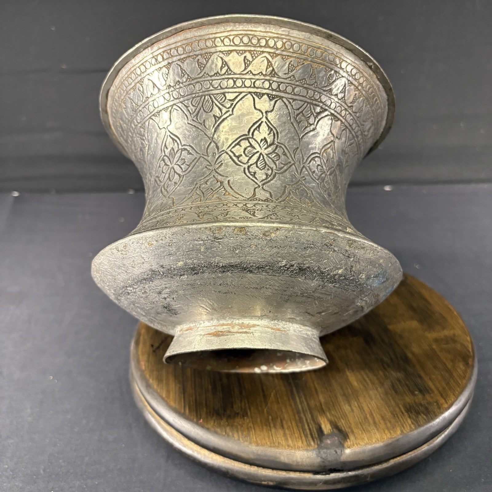 Qajar Era Copper Vessel Hand Hammered Islamic Calligraphy Tinned Late 1800s2