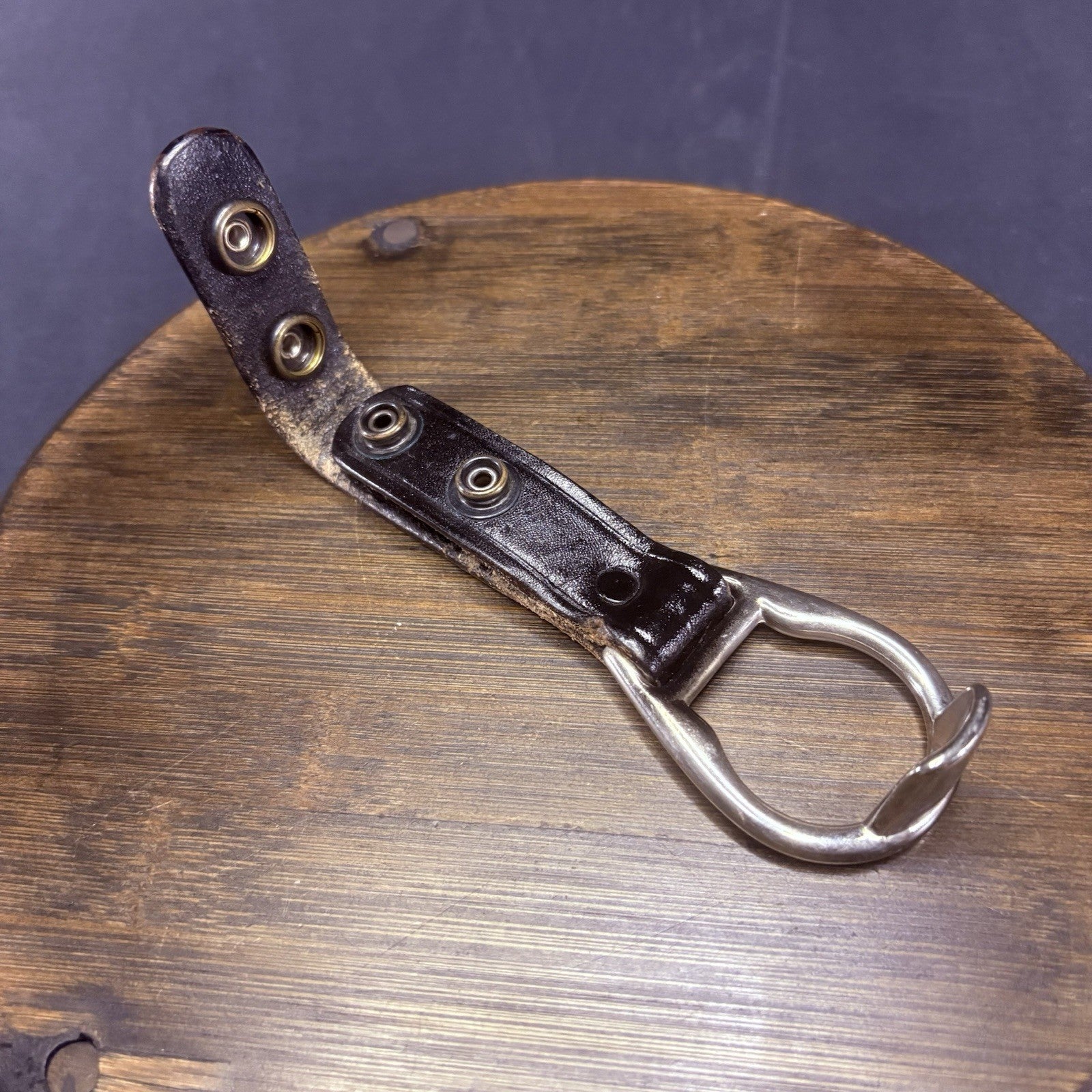 PR-24 Baton Ring Metal Chrome Ring & Double Snap Black Basket Weave3