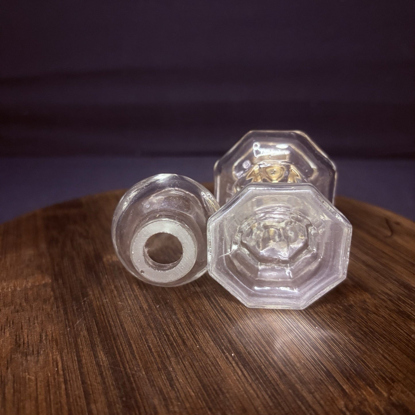 VTG Miniature Hurricane Oil Lamp, Thick Glass Octagon Base - 6.5"3