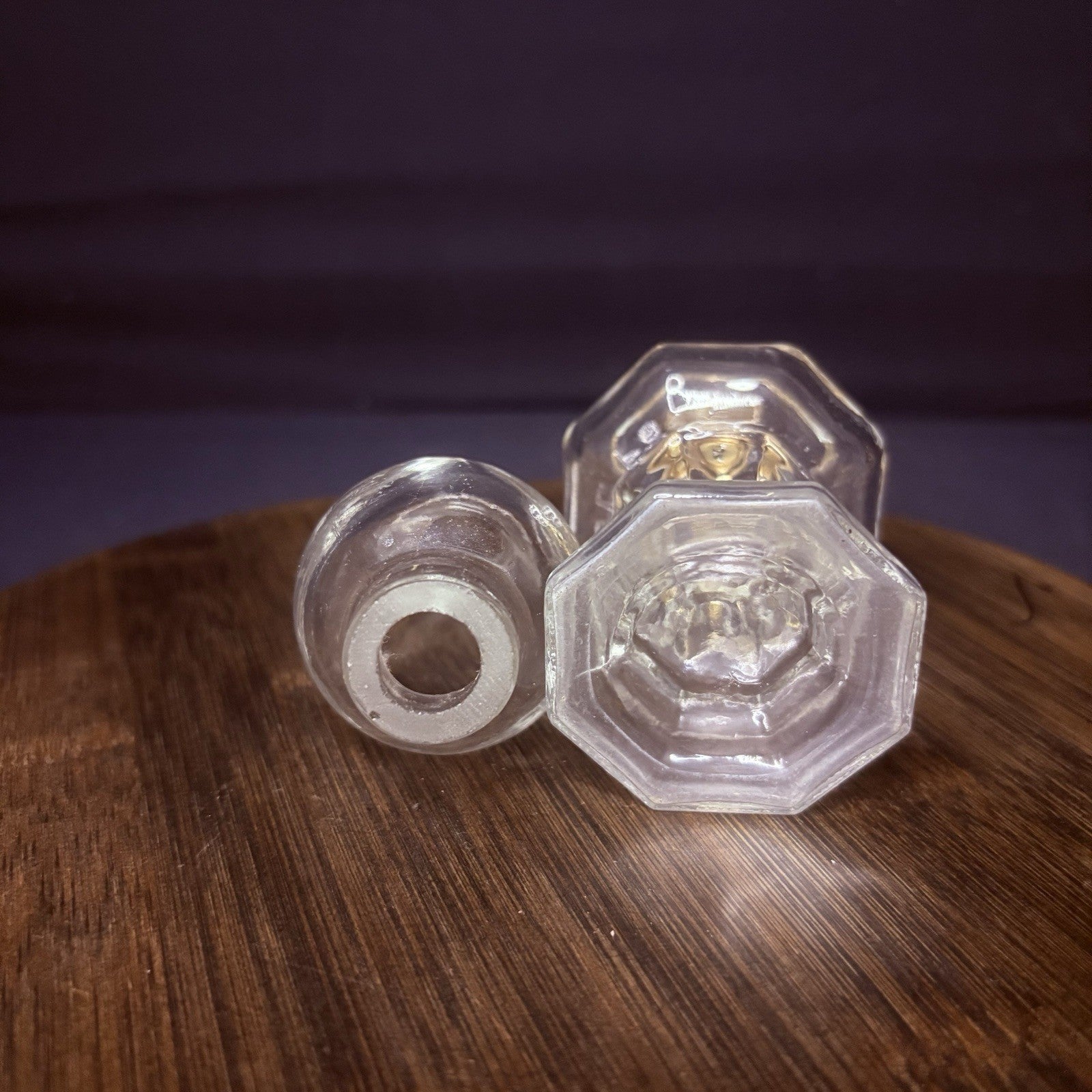 VTG Miniature Hurricane Oil Lamp, Thick Glass Octagon Base - 6.5"3